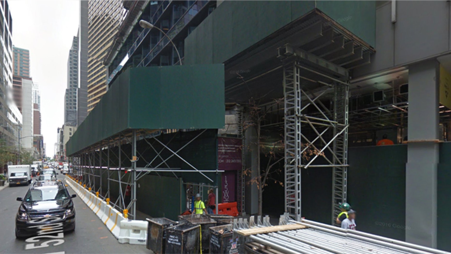 Building on W. 52nd Street in New York City where an architect fell to his death Thursday. (Google Street View)