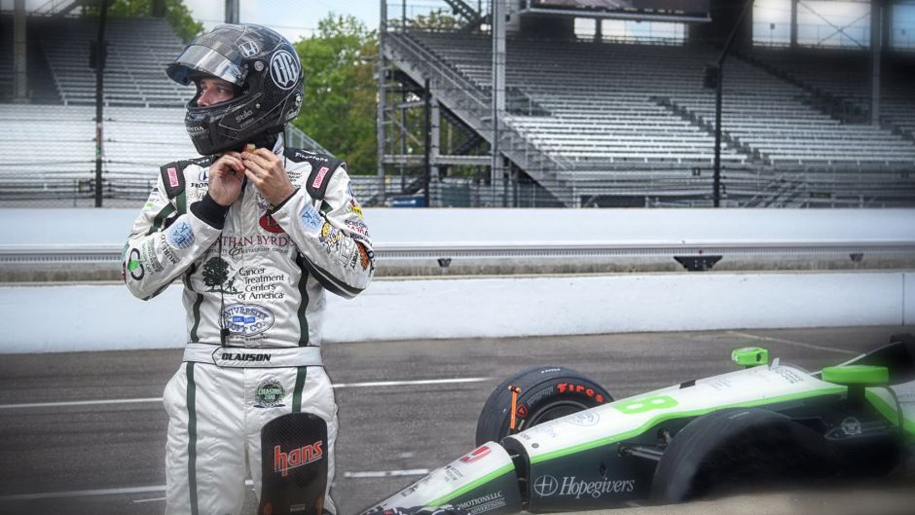 INDIANAPOLIS, IN - MAY 18: Bryan Clauson, driver of the #88 Dallara Honda, looks on during practice at the Indianapolis Motorspeedway on May 18, 2016 in Indianapolis, Indiana. (Photo by Ronald C. Modra/NHL/Getty Images)