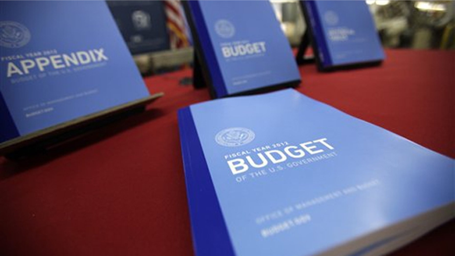 In this photo taken Feb. 10, the 2012 budget is on display at the U.S. Government Printing Office in Washington.