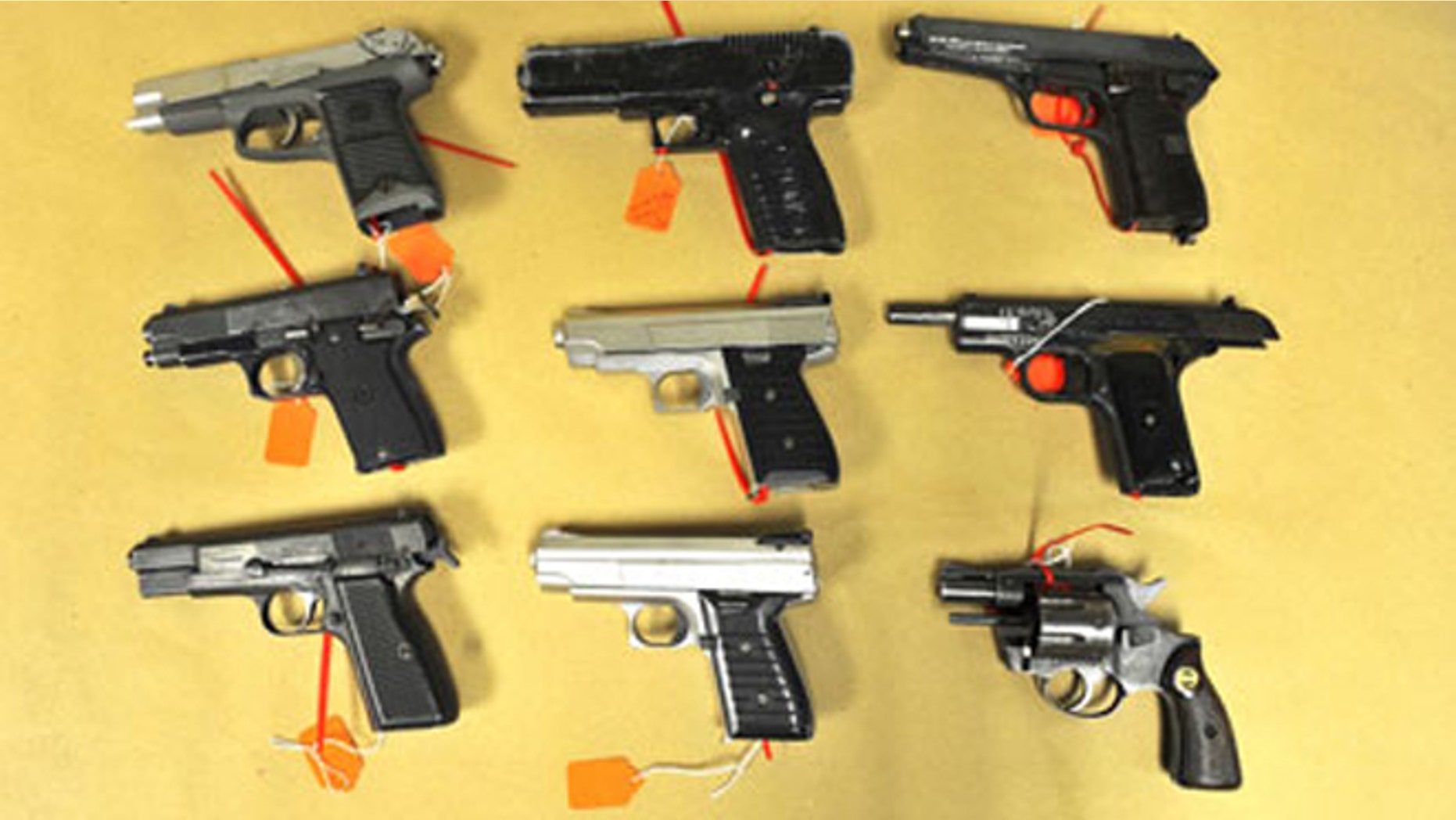 FILE 2012: Buffalo police confiscated nine illegal handguns in connection with a gun trafficking operation that stretched from the Decatur, Georgia area to Buffalo. The city has been focused on reducing the number of illegal guns on the street.