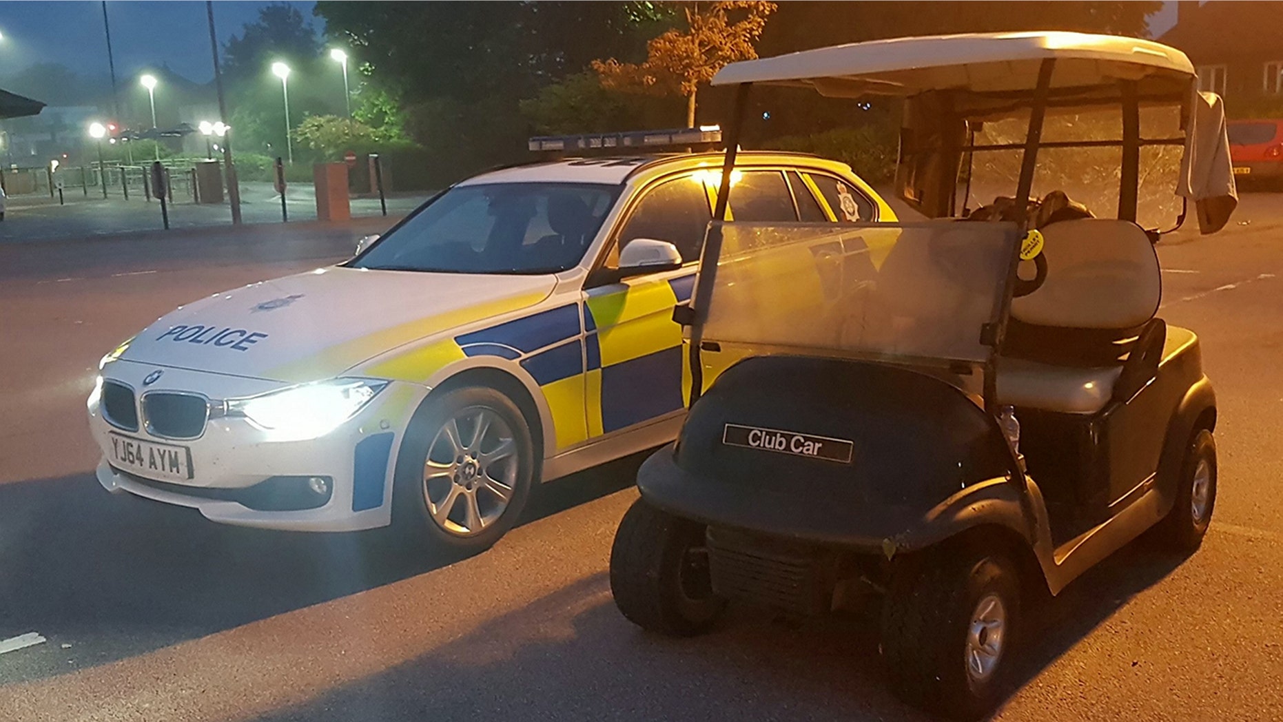 Police believe the golf cart was stolen from a club less than a mile away from the McDonald's.