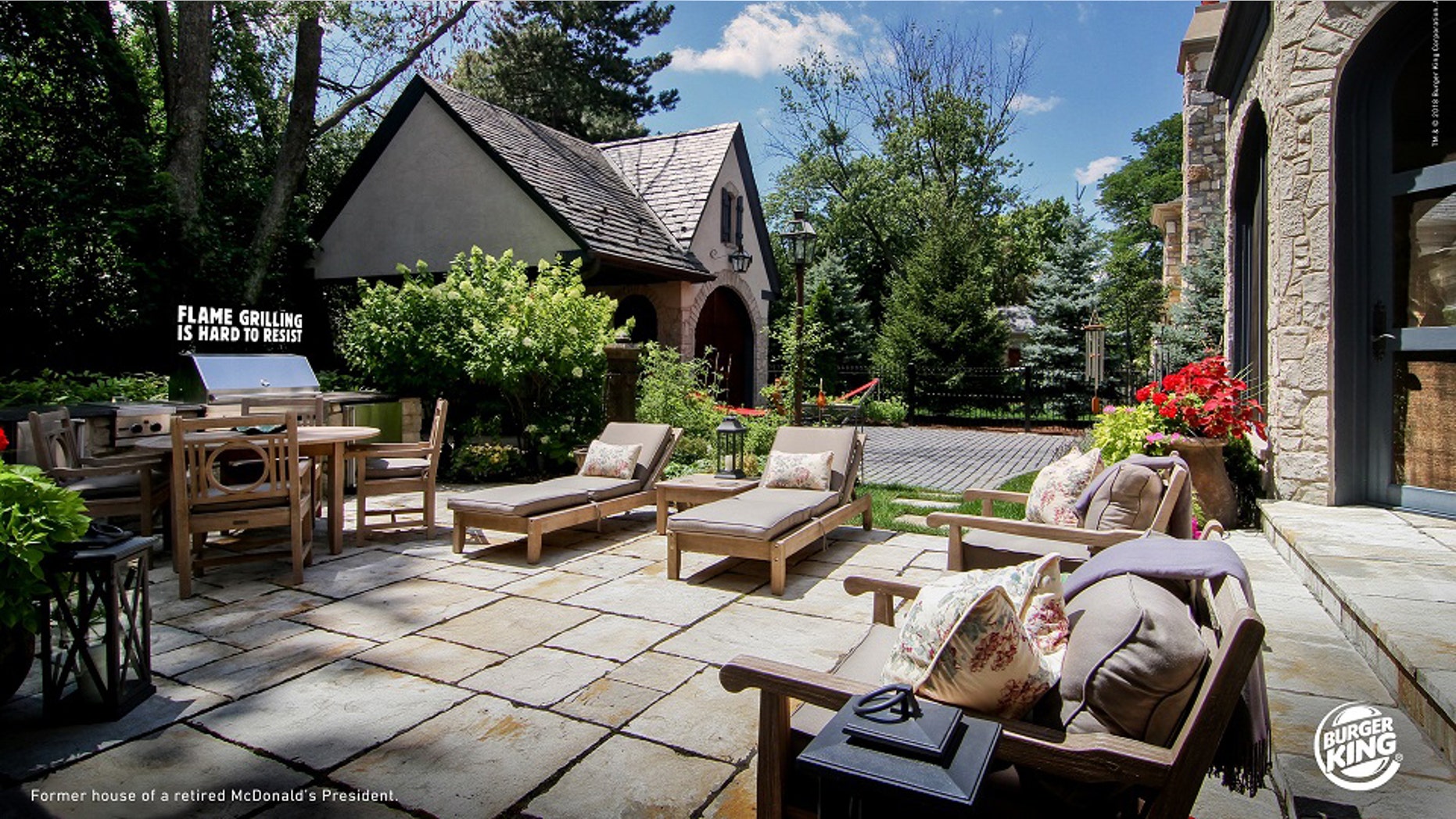 The photos from Burger King's new campaign claim to show the former homes of McDonald's executives — and their grills.