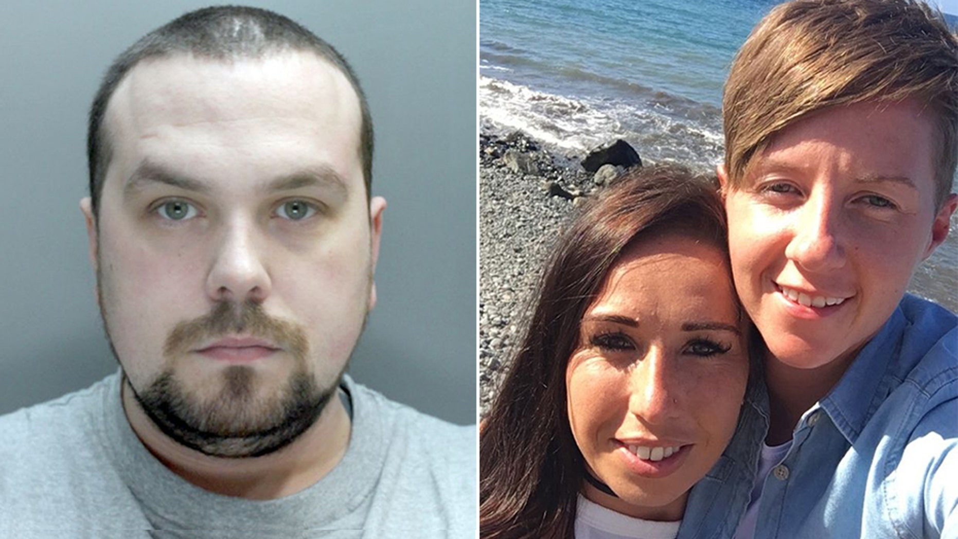 Andrew Burke, left, has been sentenced to 26 years in prison for killing Cassie Hayes, right, who was in a relationship with his ex-girlfriend, Laura Williams, center.