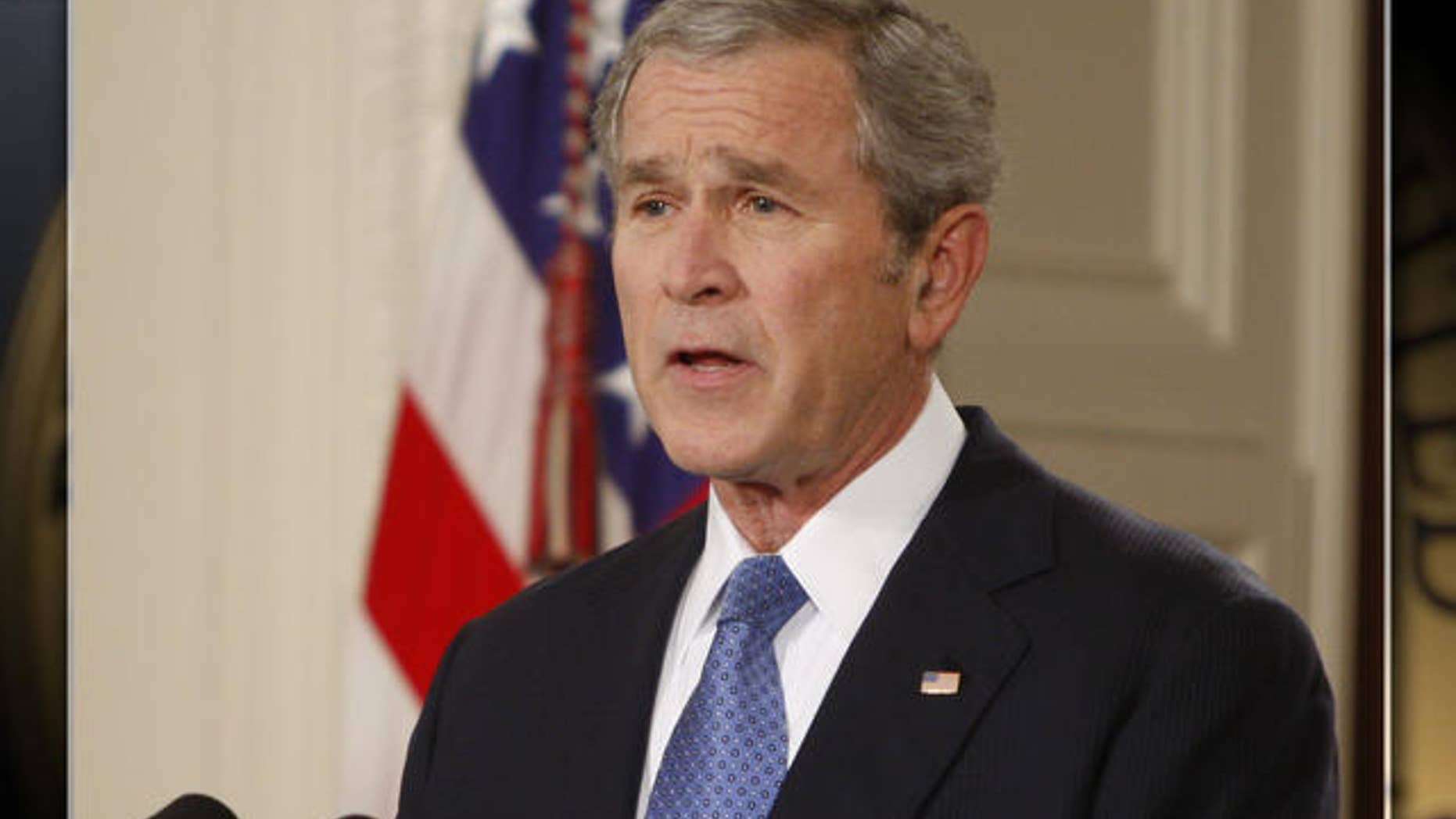 President George W. Bush gives a farewell address to the nation, Thursday, Jan. 15, 2009, in the East Room of the White House in Washington. (AP Photo/Ron Edmonds)