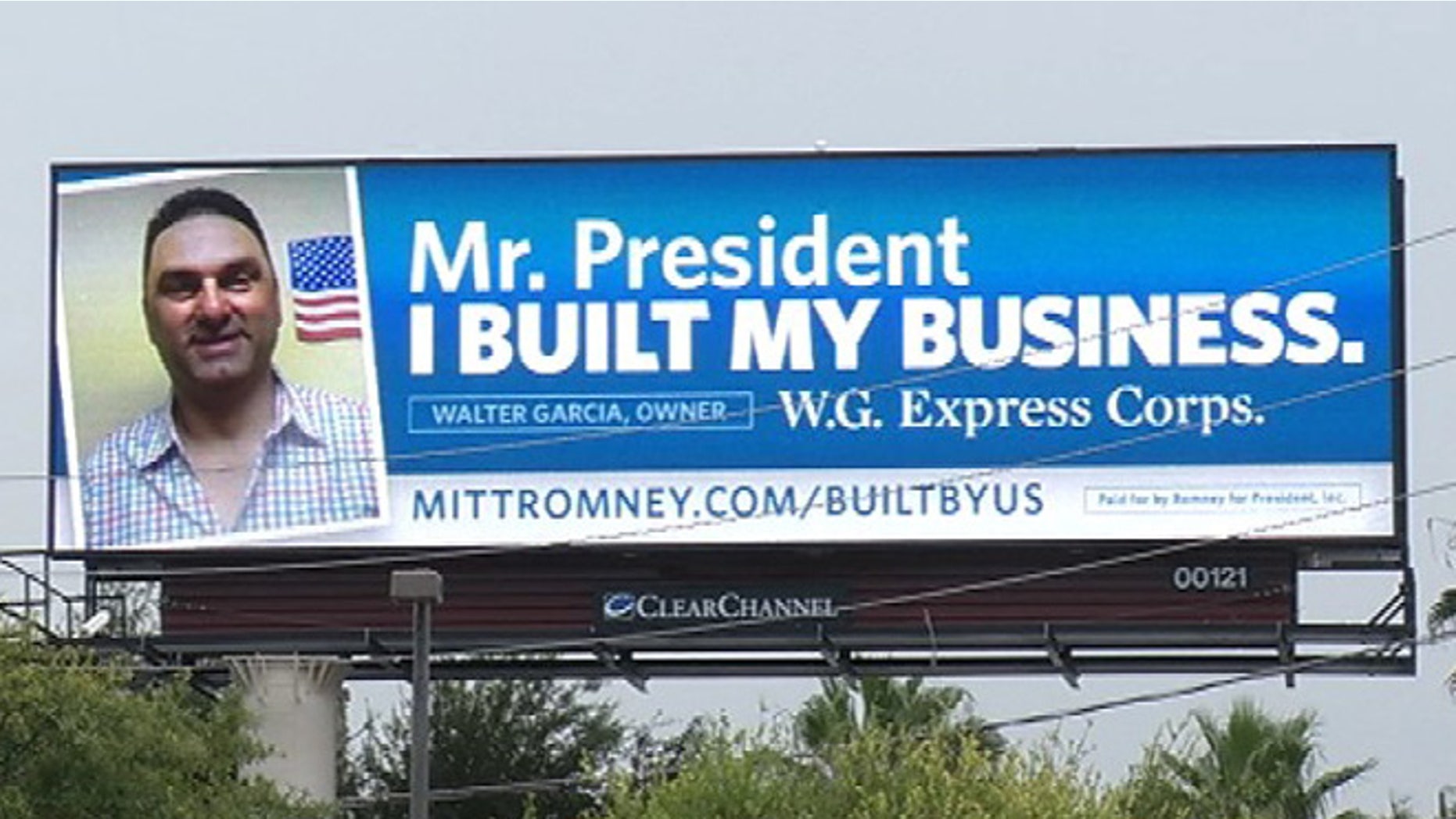 Shown here is a billboard put up by the Romney campaign in the Orlando area ahead of President Obama's visit on Aug. 2, 2012.