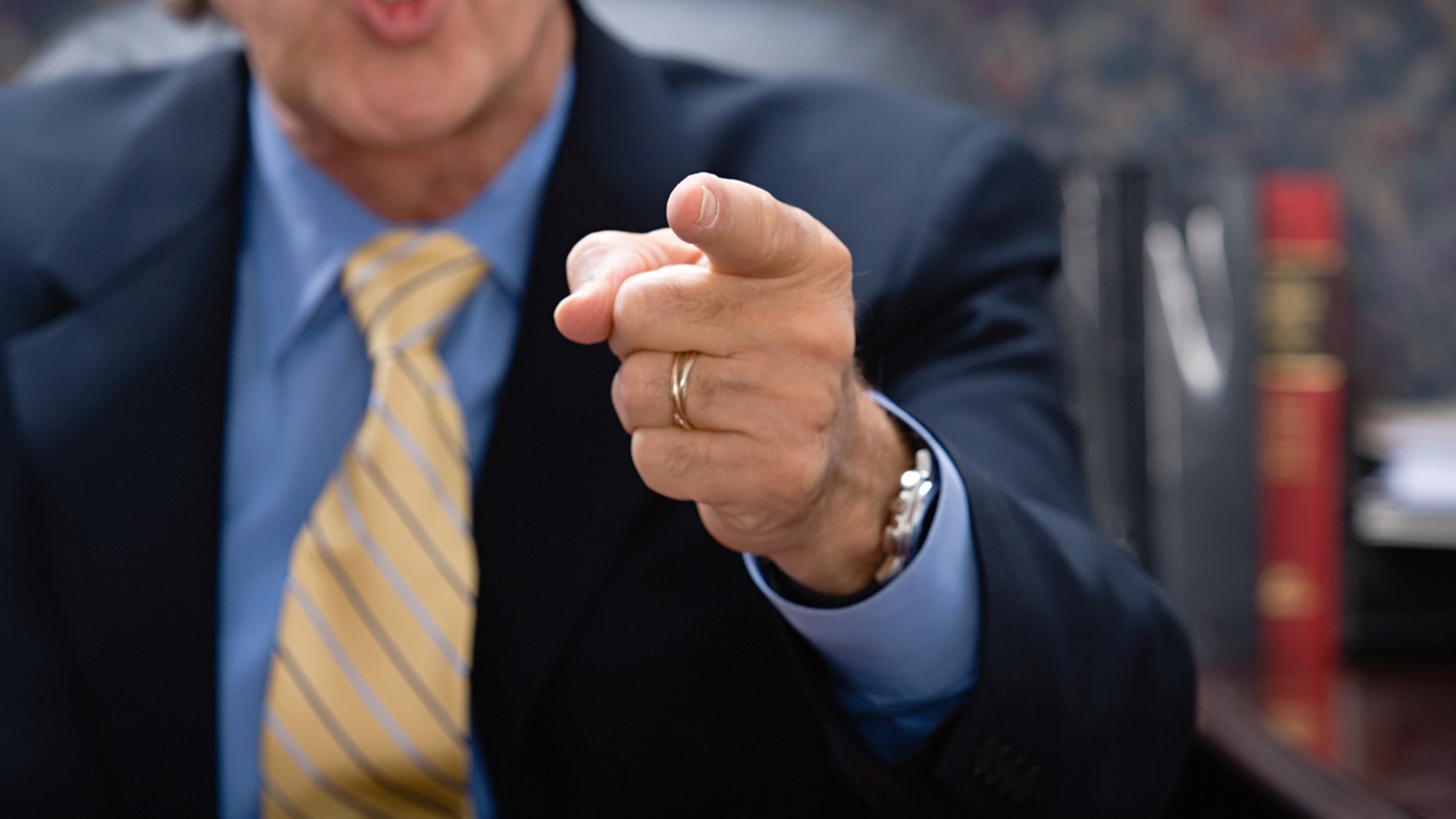 Businessman pointing