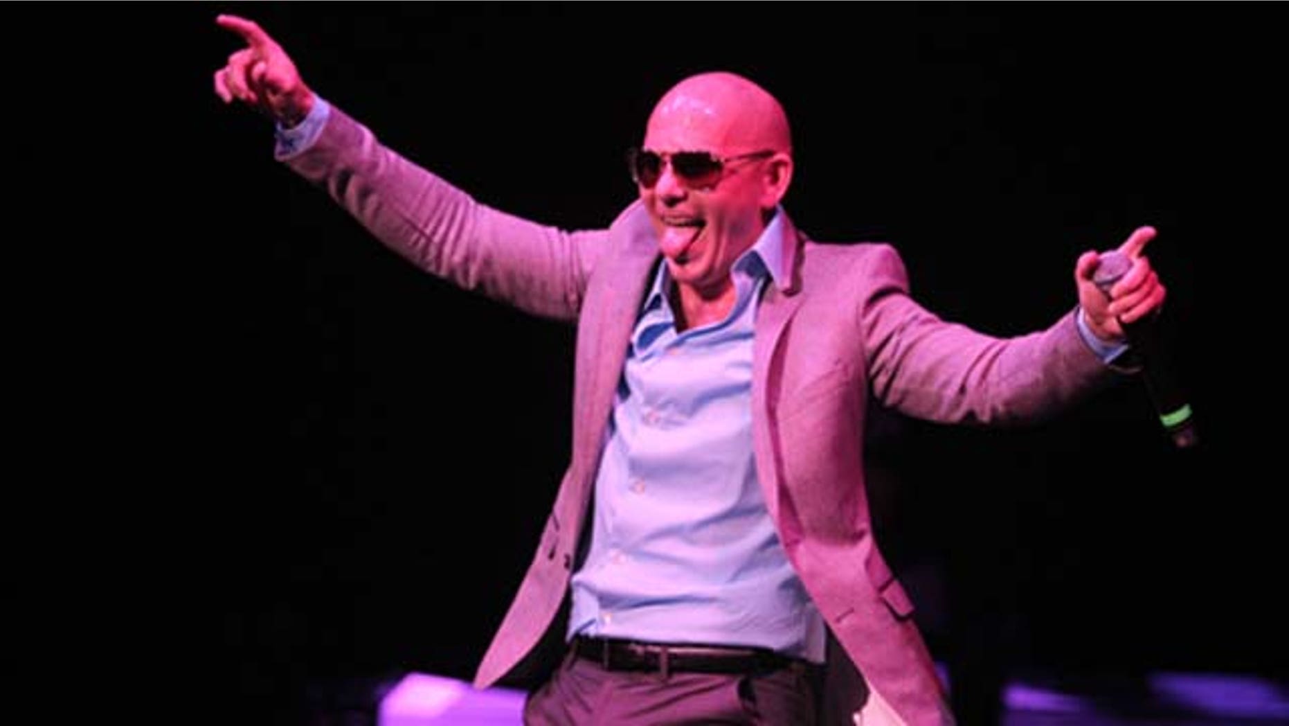 Sept. 11, 2010: Rapper Pitbull performs onstage during Motorola at Pérez Hilton's 'One Night in Los Angeles' at the Wiltern Theatre in Los Angeles, Calif.