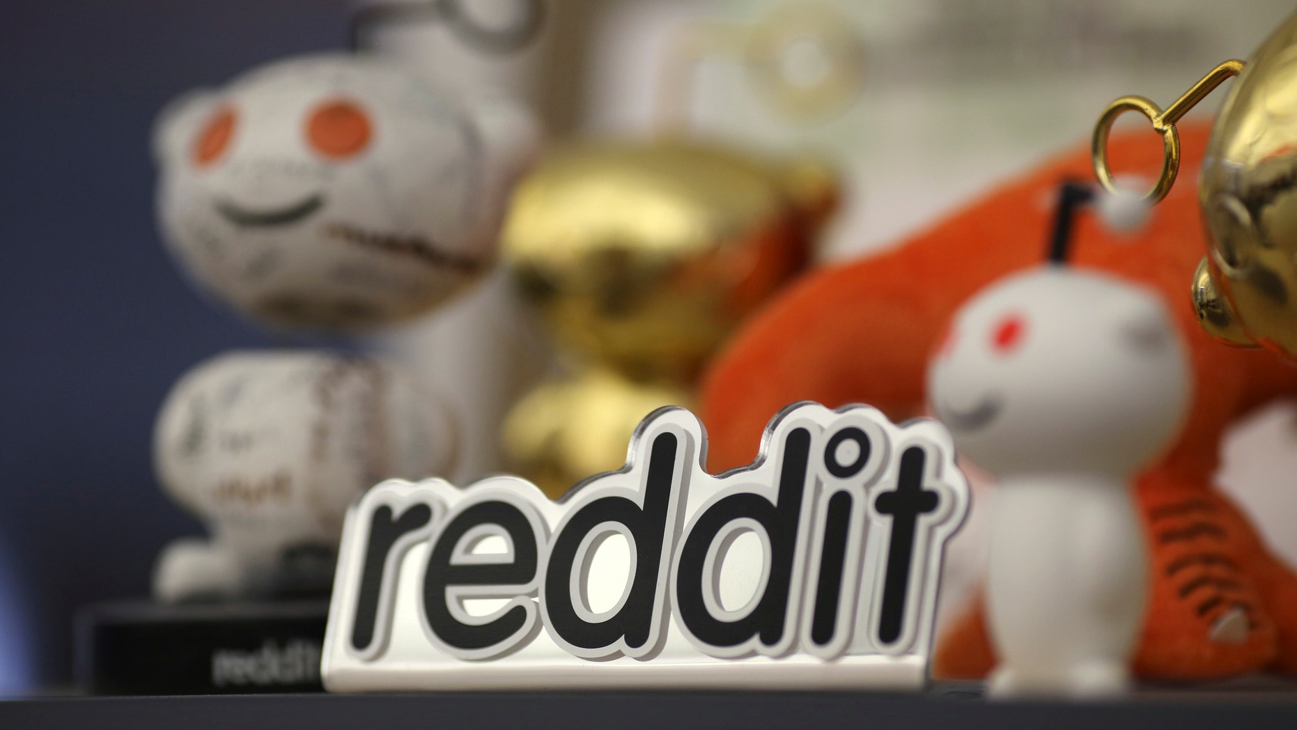File photo - Reddit mascots are displayed at the company's headquarters in San Francisco, California April 15, 2014. (REUTERS/Robert Galbraith)