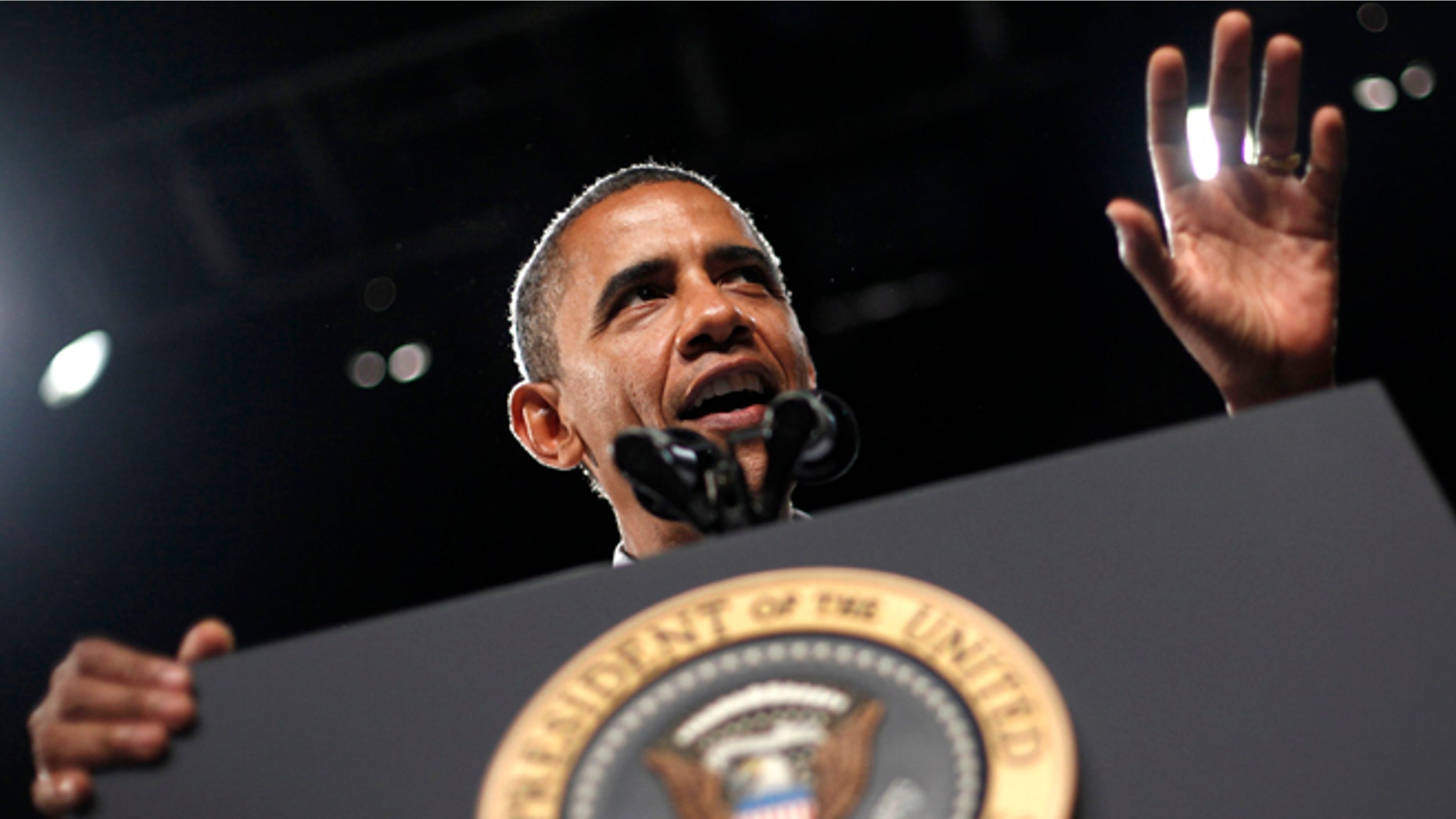 FILE - In this Sept. 9, 2012 file photo, President Barack Obama speaks in West Palm Beach, Fla. For the first time in a decade, the Sept. 11 attacks and the wars that resulted are not the focus of the presidential campaign. But President Barack Obama, who leads Republican Mitt Romney on national security issues, may try to change that this fall as he seeks to sway undecided voters and court traditional Republican constituencies. (AP Photo/Pablo Martinez Monsivais, File)