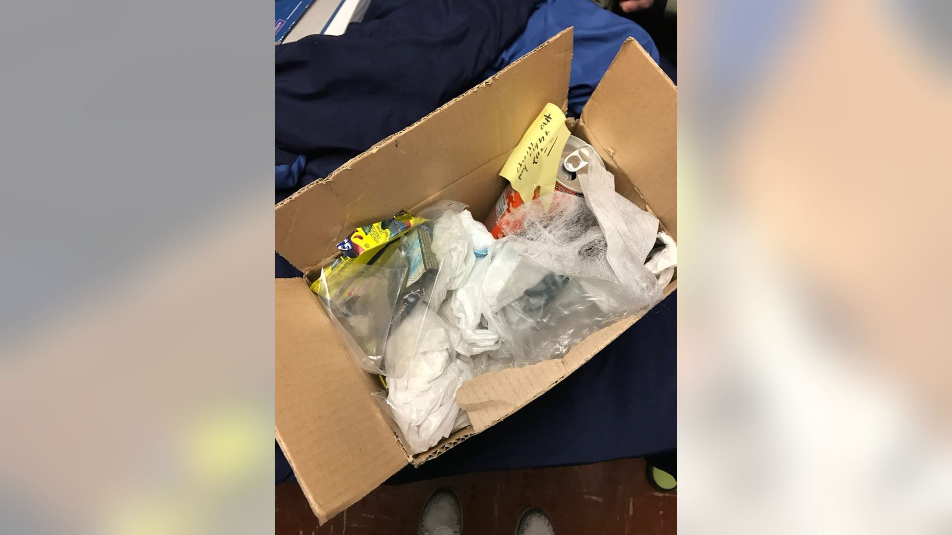 The student said he didn't expect to find this in the box.