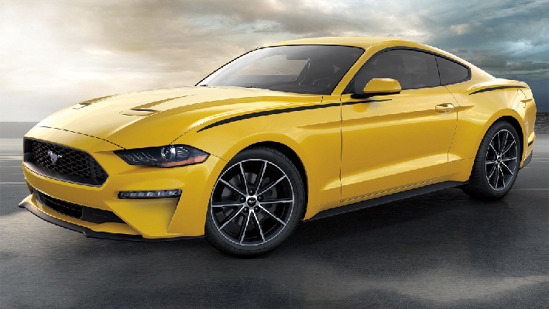 Wilson was driving a yellow 2018 Ford Mustang similar to this one.