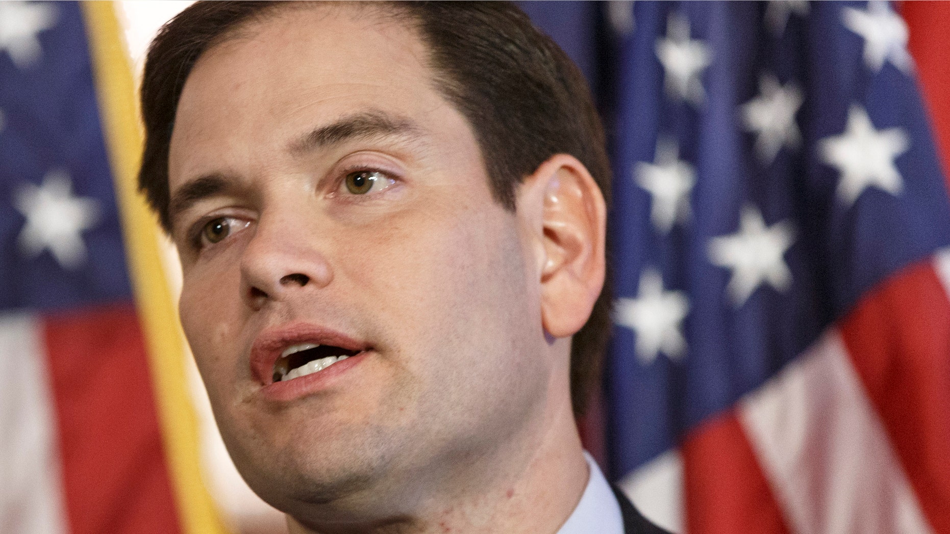 FILE - In this Jan. 8, 2014 file photo, Sen. Marco Rubio, R-Fla. speaks on Capitol Hill in Washington. This is a year of auditioning, positioning, networking and just plain hard work for people who are considering running for president in 2016. You could see them stirring in 2013 as they plugged holes in resumes, took preliminary steps to build potential campaign organizations and made carefully calibrated moves to get better known by Americans generally and key constituencies in particular. Most _ but not all _ are ticking off items on what could be called the presidential prep checklist. And theyâve got baggage to deal with. (AP Photo/J. Scott Applewhite, File)