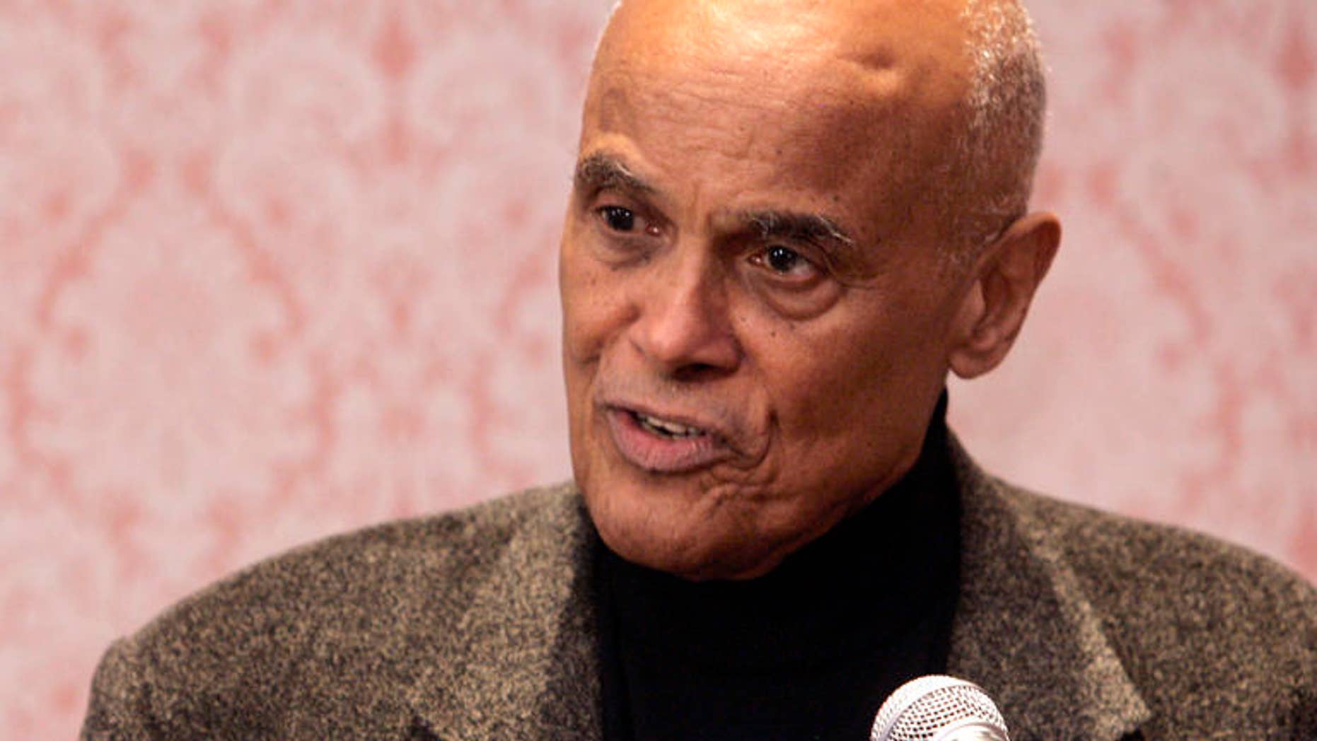 Entertainer and human rights activist Harry Belafonte speaks during a press conference at the Arts Presenters Members Conference in New York, Saturday, Jan. 21, 2006 . Belafonte called U.S. President George W. Bush "the greatest terrorist in the world" in a recent television broadcast. (AP Photo/Shiho Fukada)