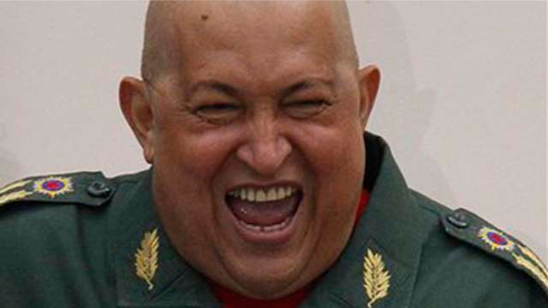Aug. 27, 2011: Venezuela's President Hugo Chávez reacts in front of supporters on the balcony of the Miraflores presidential palace in Caracas, Venezuela.