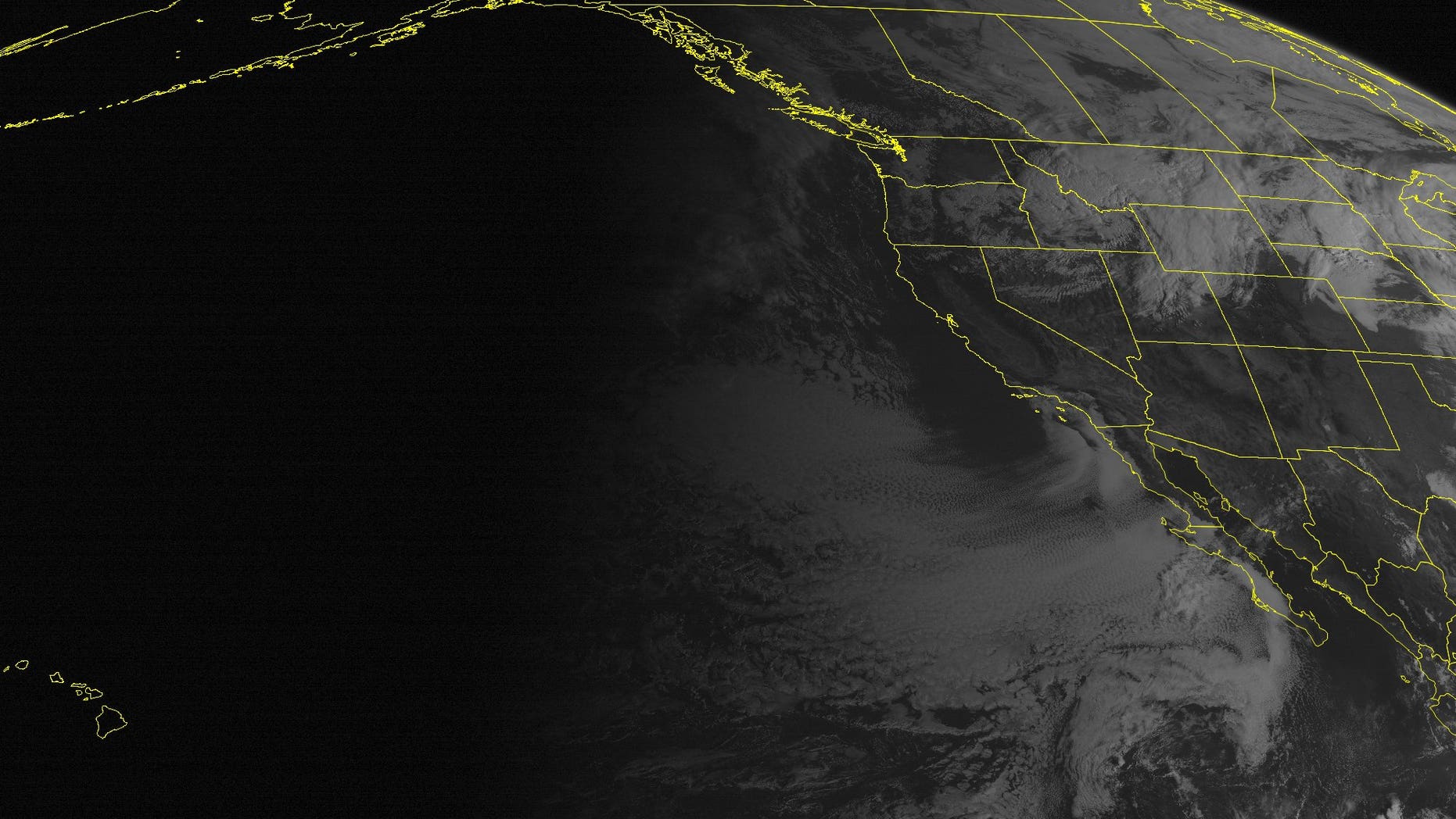 This NOAA satellite image taken Thursday, October 03, 2013 at 11:00 AM EDT shows a developing storm in the Northern Rockies is generating clouds with rain showers and snow across the Upper Mississippi Valley and Northern and Central Plains into the Northern Rockies and Intermountain West. Fair conditions exist across the remaining regions. (AP PHOTO/WEATHER UNDERGROUND)
