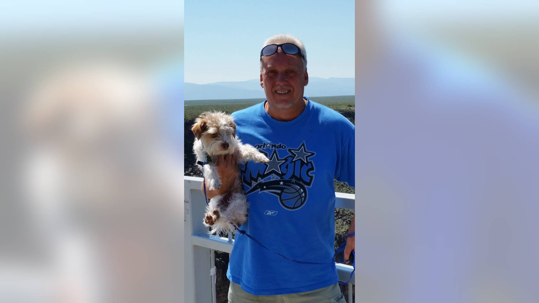 This June 2015 photo provided by Linda Bilyeu shows her ex-husband Randy Bilyeu during a visit to northern New Mexico. The Colorado man disappeared in early January 2016 while searching for a $2 million cache of gold and jewels in northern New Mexico. The recent discovery of a backpack on a rugged slope at Bandelier National Monument has re-energized the search for Bilyeu. (Courtesy of Linda Bilyeu via AP, File) MANDATORY CREDIT