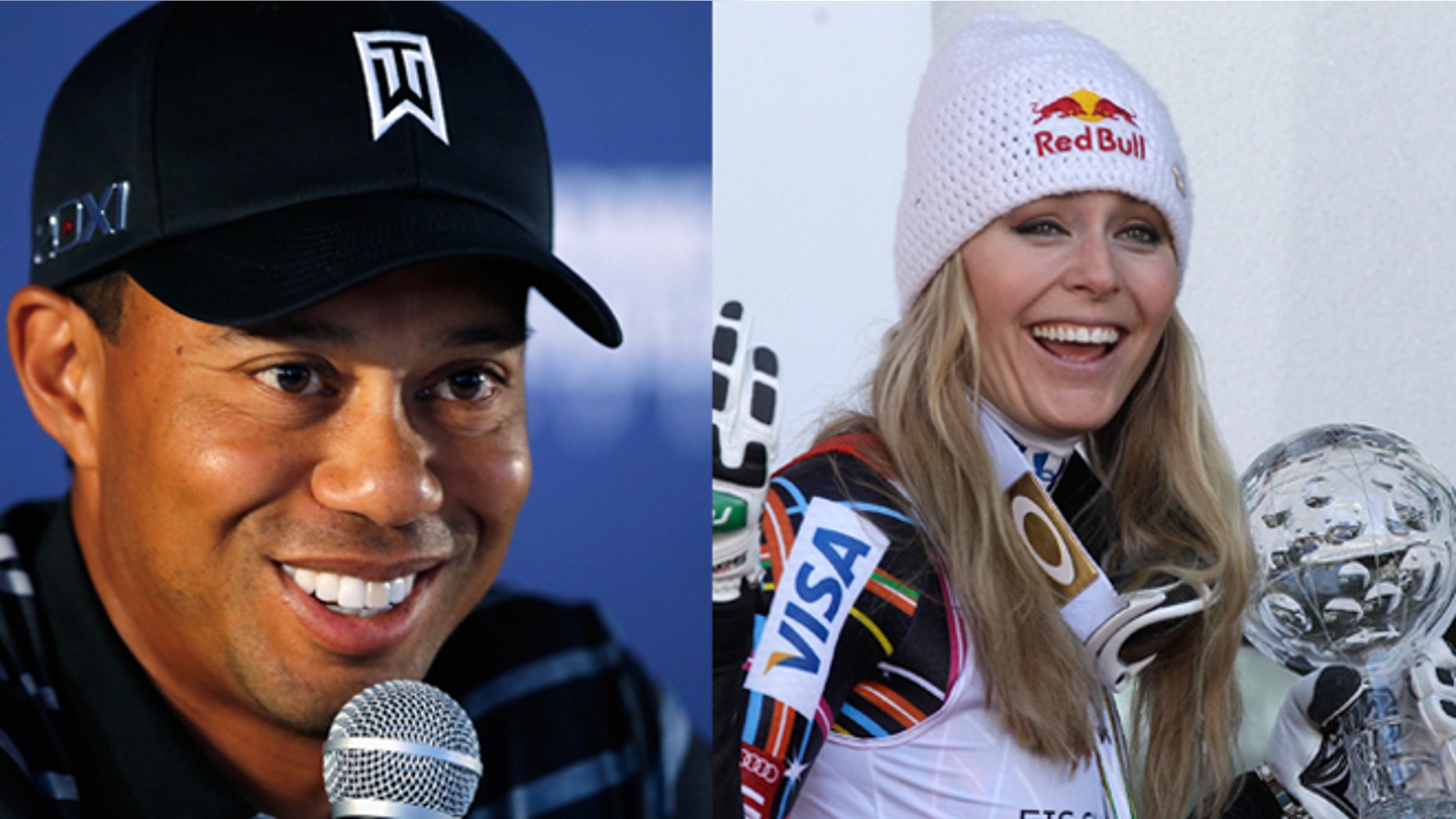 Tiger Woods, left, and Lindsey Vonn, right, are rumored to be dating.