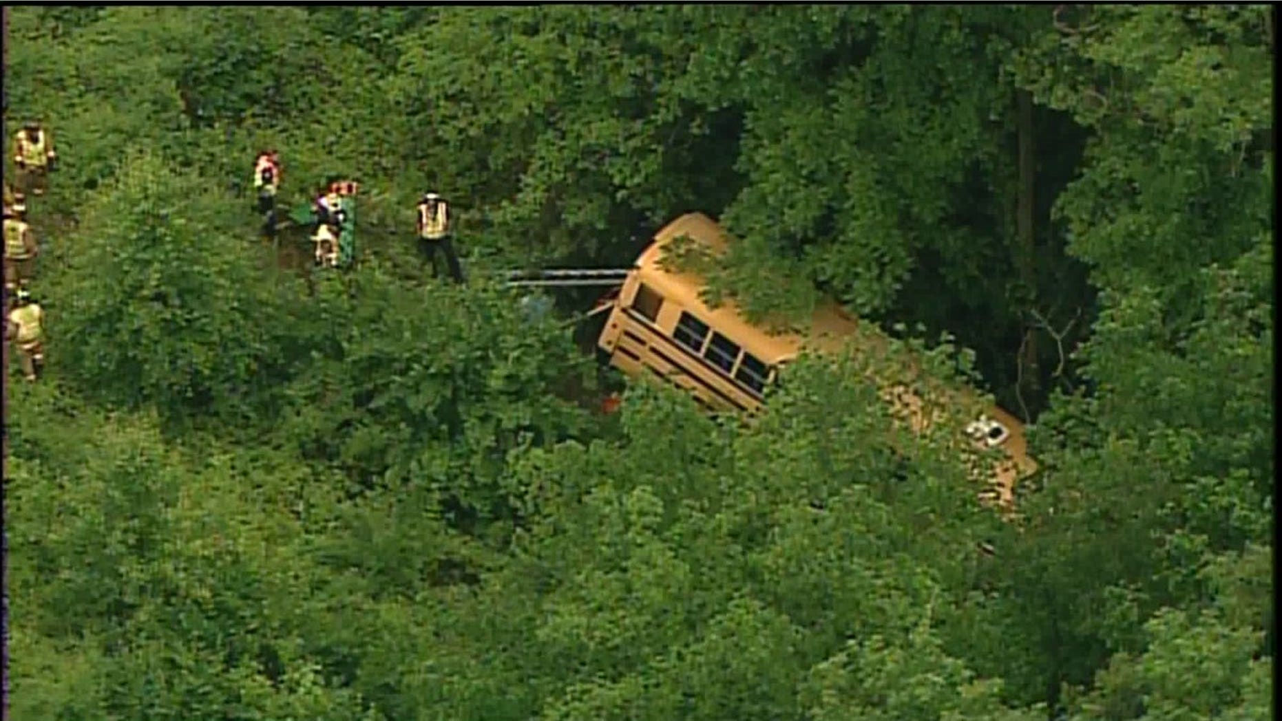 The bus plunged into a ravine in St. Louis County.