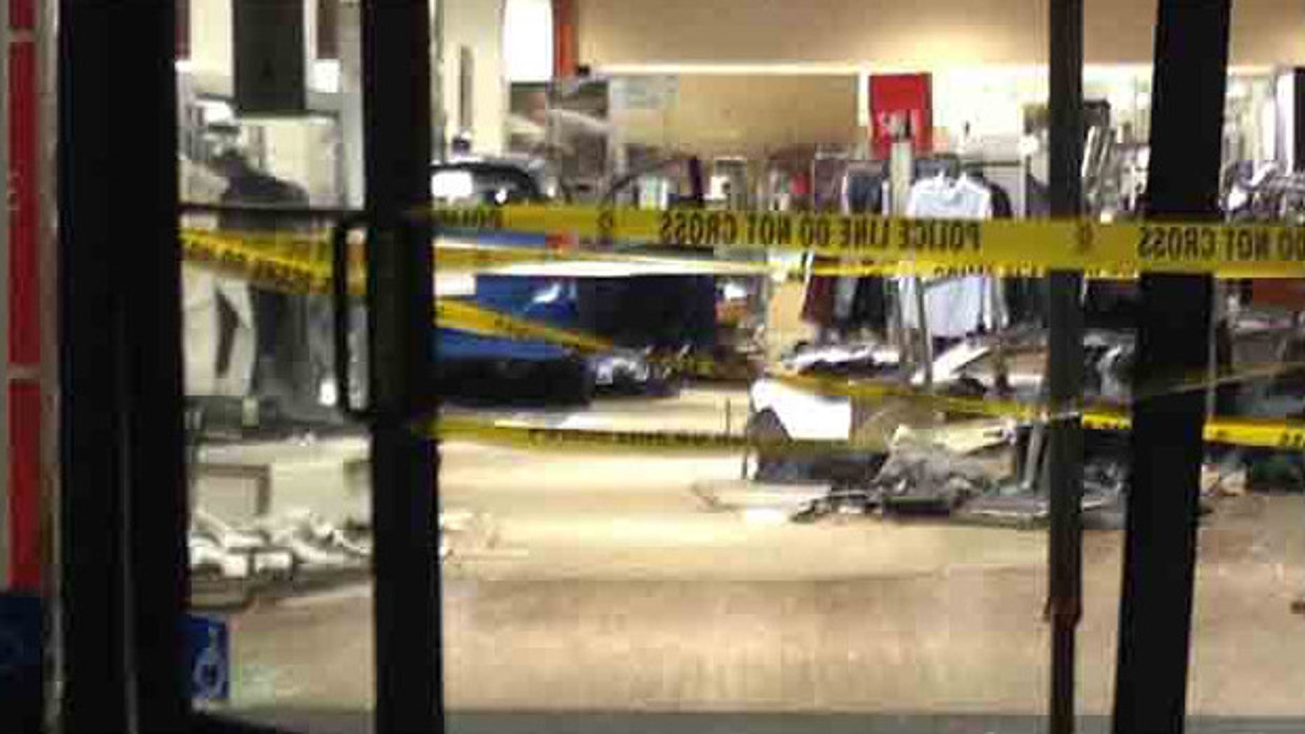 Jan. 14, 2015: Scene at NewPark Mall where a driver plowed through a Macy's store.