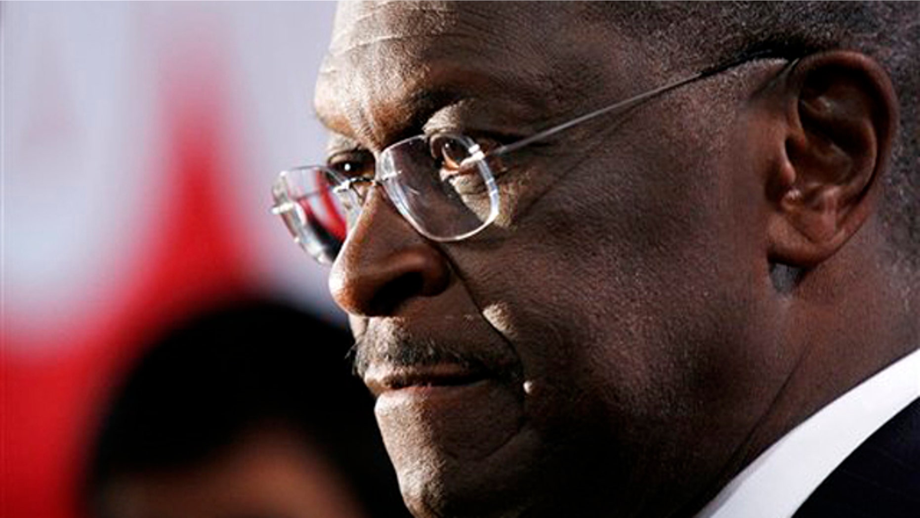 Oct. 18, 2011: Republican presidential candidate Herman Cain speaks with the media following a Republican presidential debate in Las Vegas.