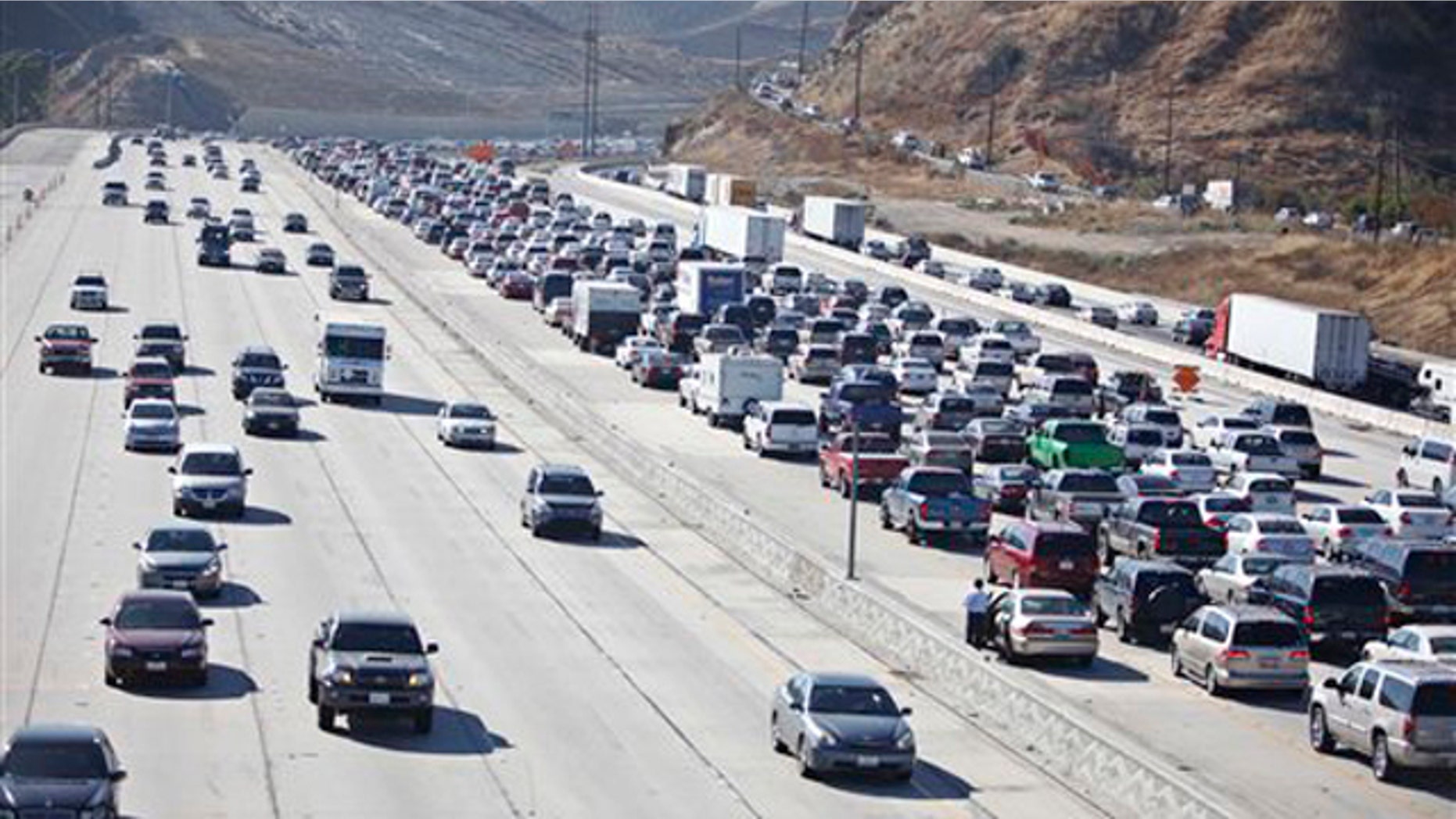 Shown here is California's Interstate 5 near Los Angeles on July 23. (AP Photo)