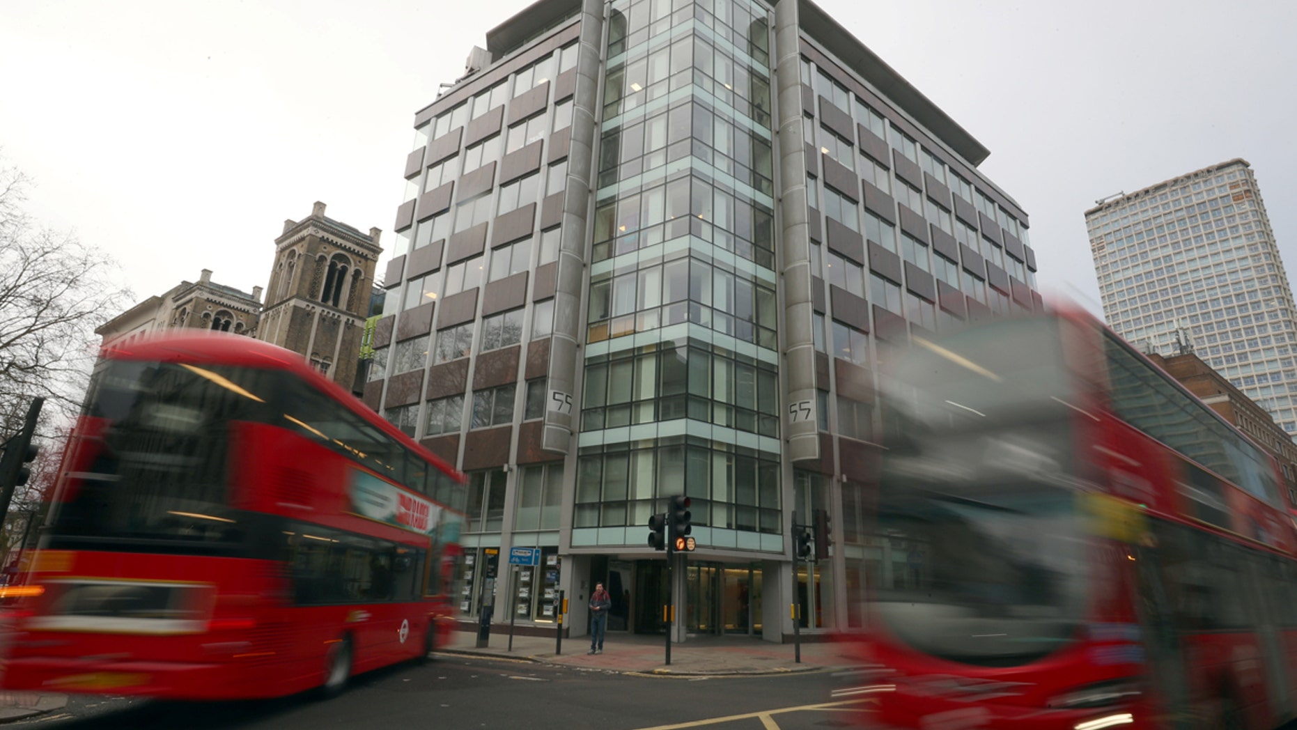 The office of Cambridge Analytica, which is embroiled in a scandal involving the data of 50 million Facebook users, is seen in London.