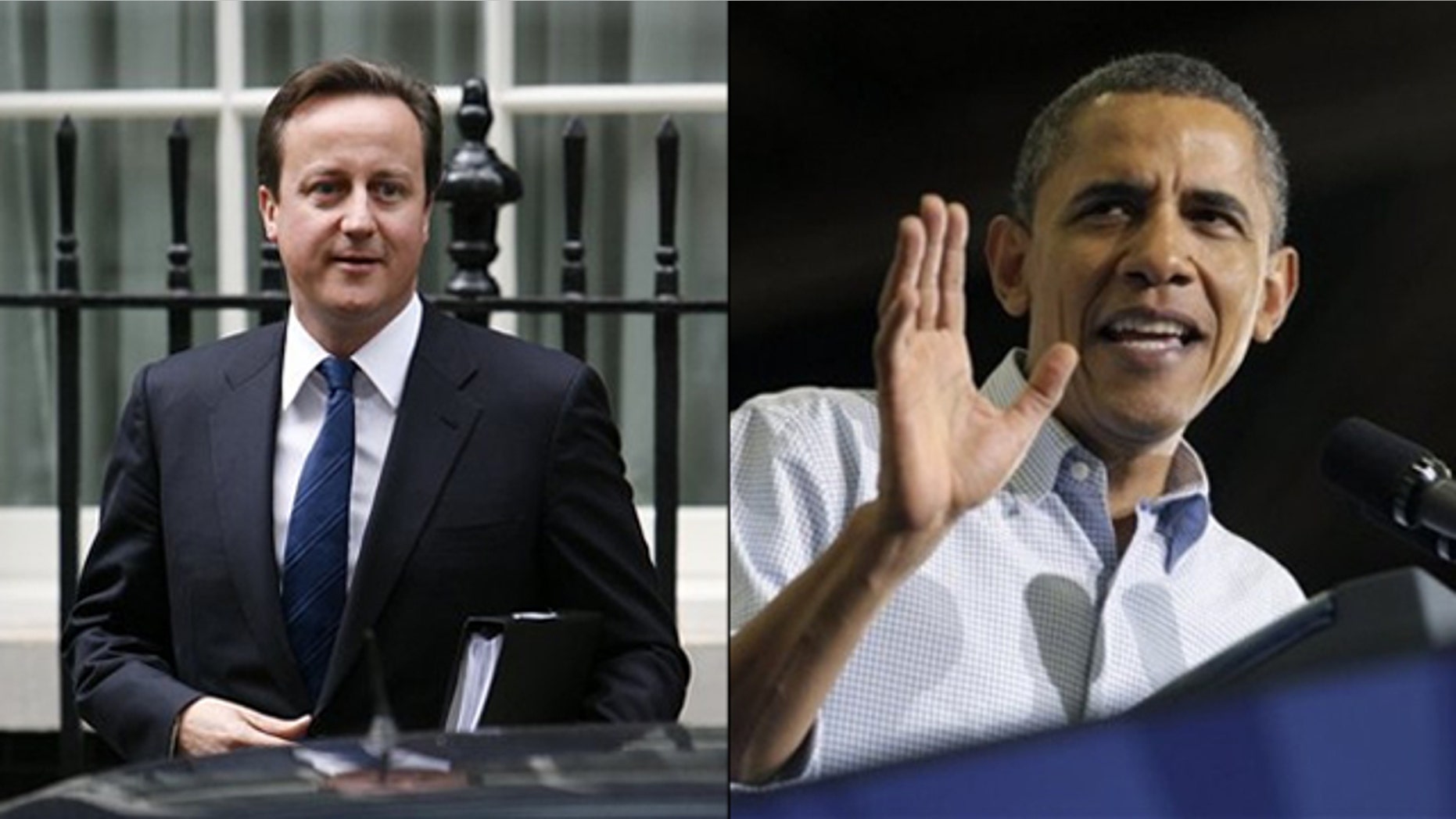 Shown here are British Prime Minister David Cameron, left, and President Obama. (AP Photos)