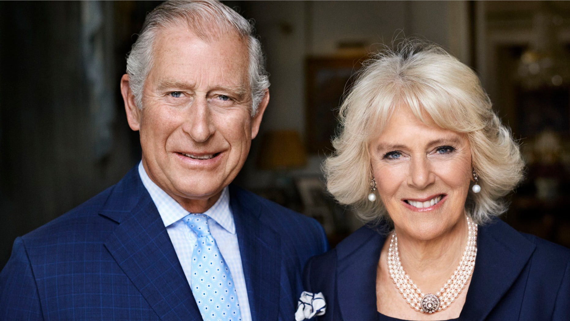 Britain's Prince Charles and his wife Camilla, Duchess of Cornwall in Clarence House, London.