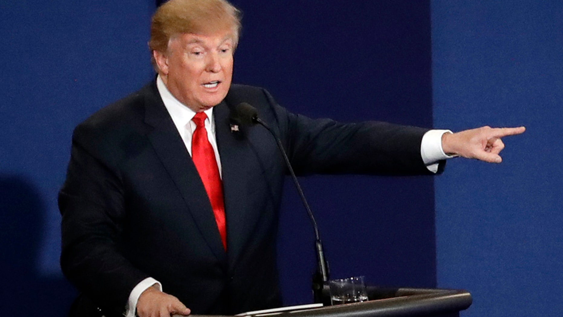 Republican presidential nominee Donald Trump debates Democratic presidential nominee Hillary Clinton during the third presidential debate at UNLV in Las Vegas, Wednesday, Oct. 19, 2016.