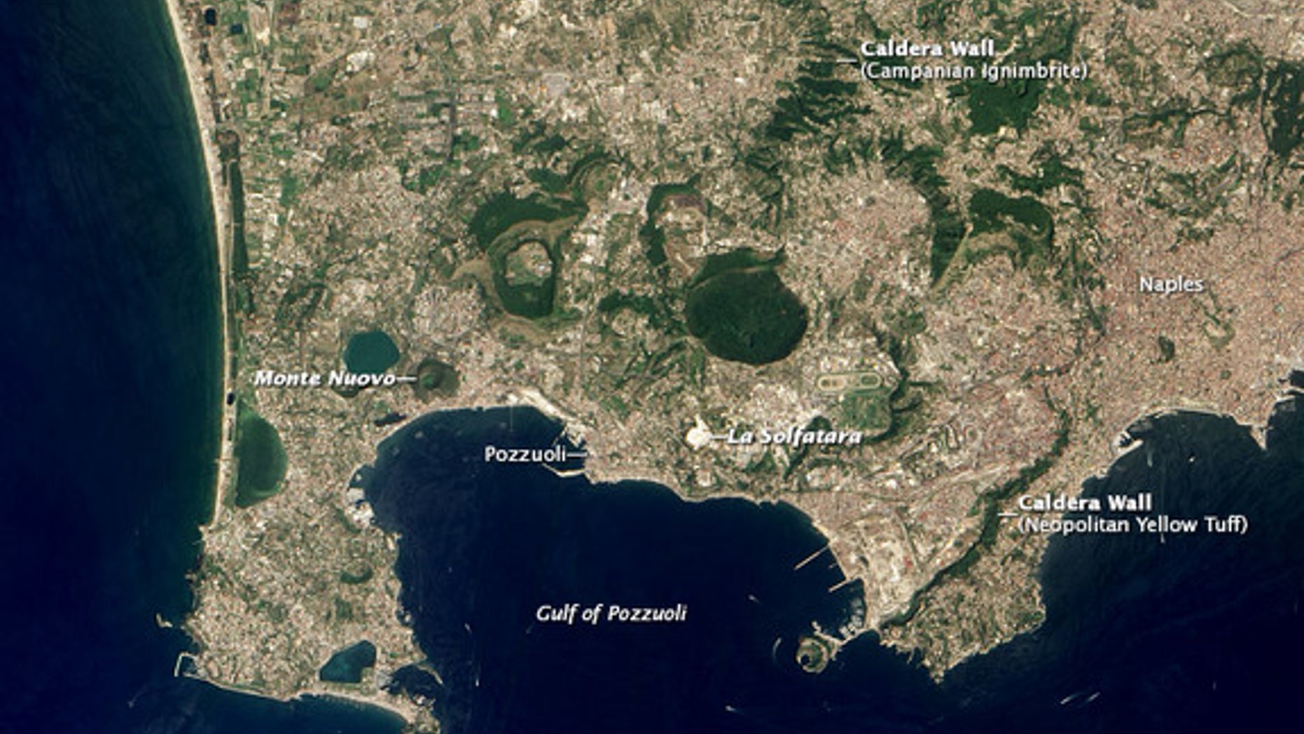The legendary home of Vesuvius, Campi Flegrei volcano is a cluster of more than 20 calderas, volcanic cones and hydrothermal vents.