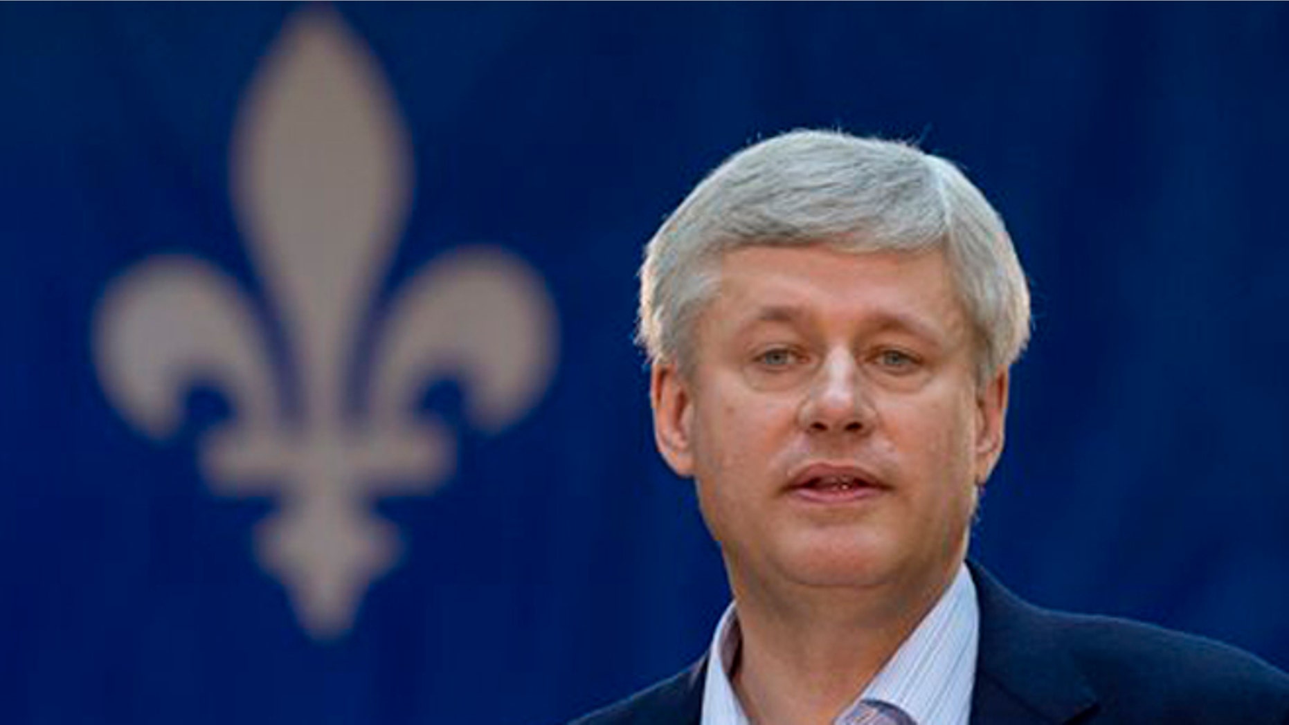 Sept.11, 2015: Conservative Leader Stephen Harper speaks to supporters during a campaign stop in Victoriaville, Quebec, Canada. On Saturday, Sept. 12, 2015, Harper's government announced that Canada will provide $100 million in additional humanitarian assistance for Syrian refugee camps.