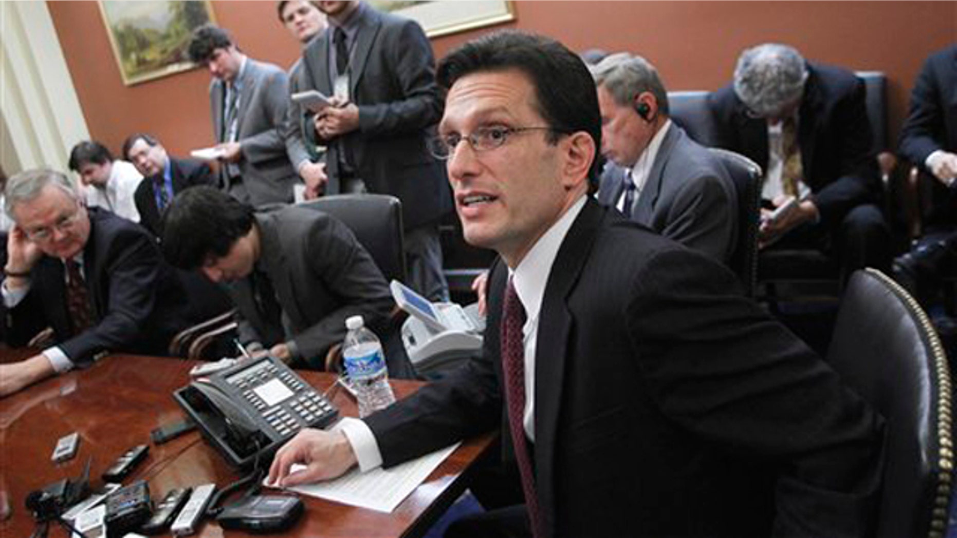 In this Feb. 28 file photo, House Majority Leader Eric Cantor speaks to reporters on Capitol Hill.