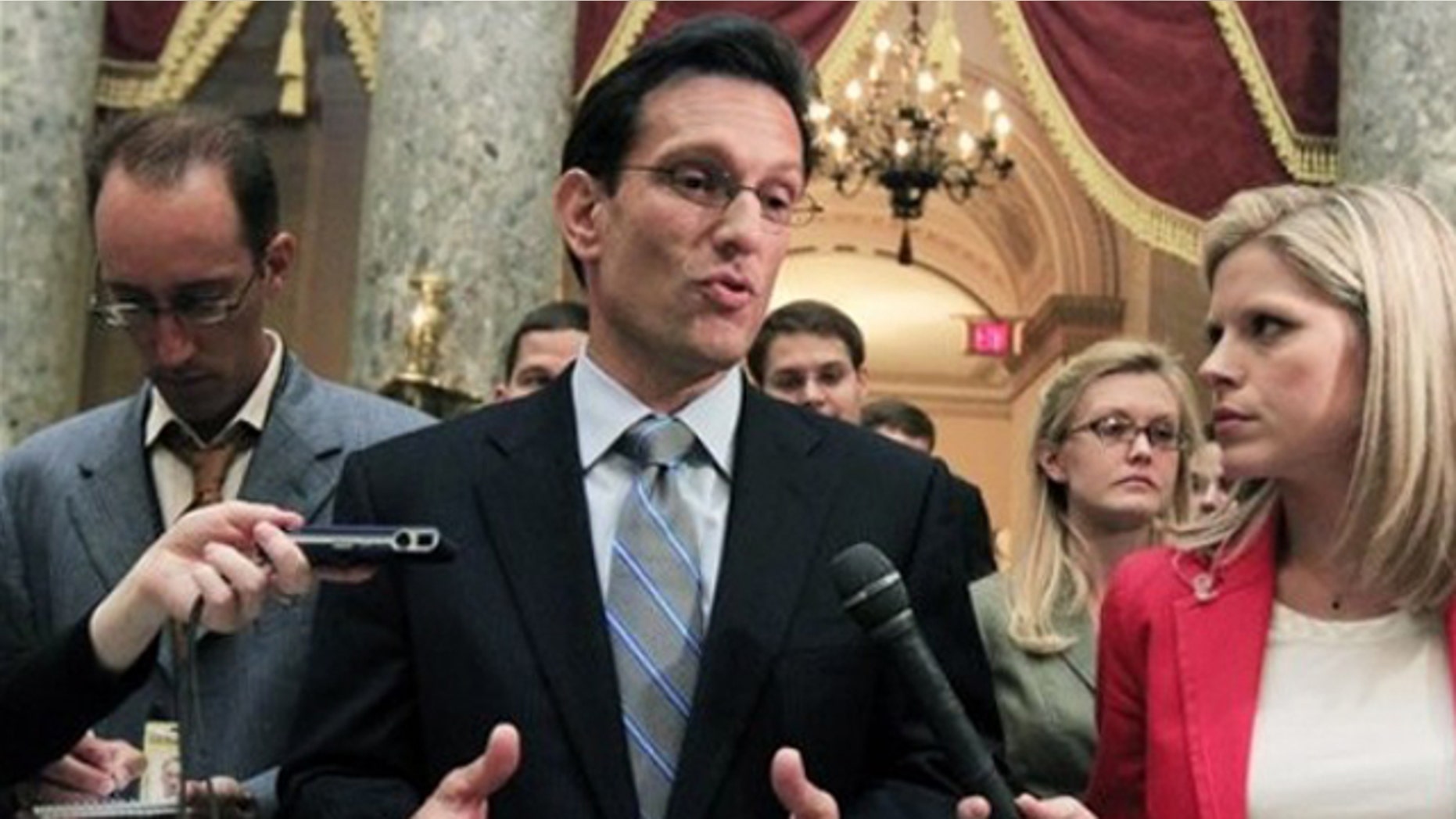 In this Aug. 1 photo, House Majority Leader Eric Cantor leaves the House chamber in Washington.