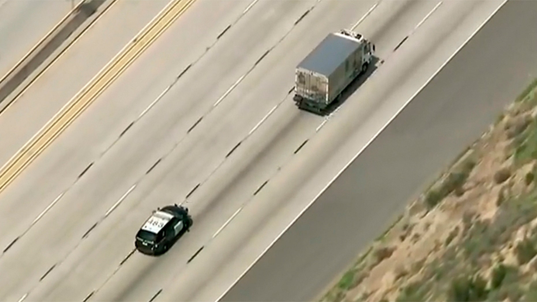 A man stole a Stumptown Coffee Roasters truck and led police on a "slow-speed chase" down the California freeways.