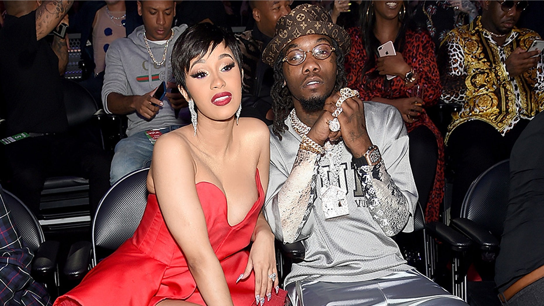 Rappers Cardi B and Offset at the 2018 MTV Video Music Awards.