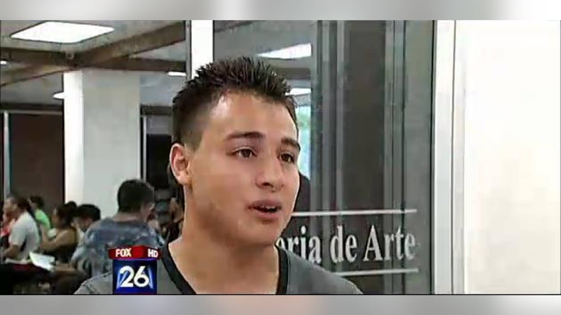 Carlos Garcia, one of hundreds of immigrants who went to the Mexican consulate in Houston to learn about how the new deportation policy might help him.