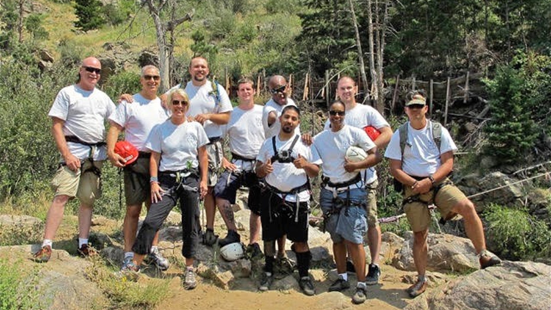 Carlos Gomez with several other combat-wounded veterans on the No Boundaries inaugural trip to Colorado in 2013.