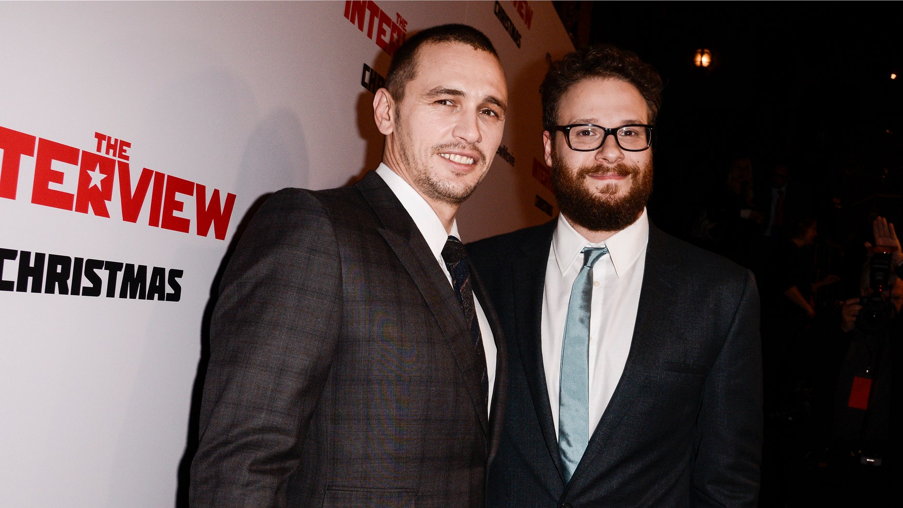 Dec. 11, 2014: Actors Seth Rogen, right, and James Franco attend the premiere of the Sony Pictures' film "The Interview" in Los Angeles.