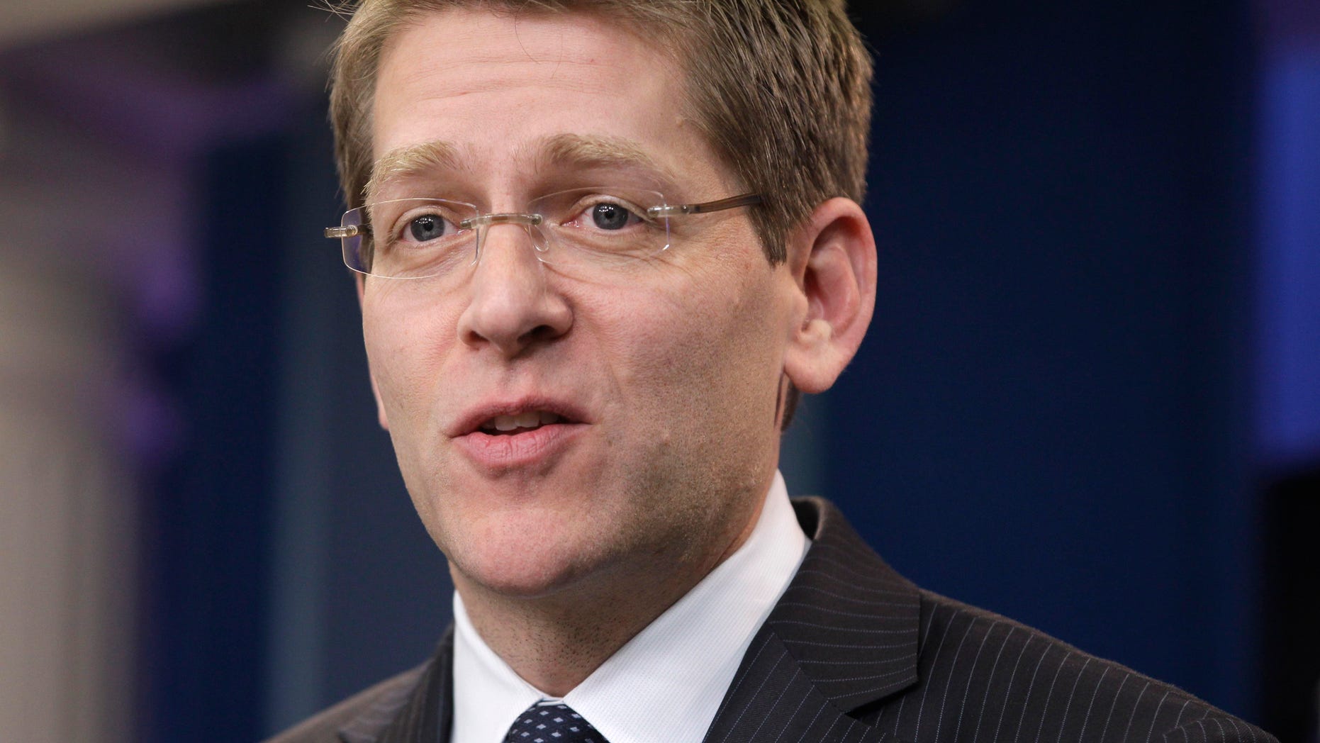 White House Press Secretary Jay Carney briefs reporters at the White House in Washington, Thursday, Feb. 17, 2011. (AP)