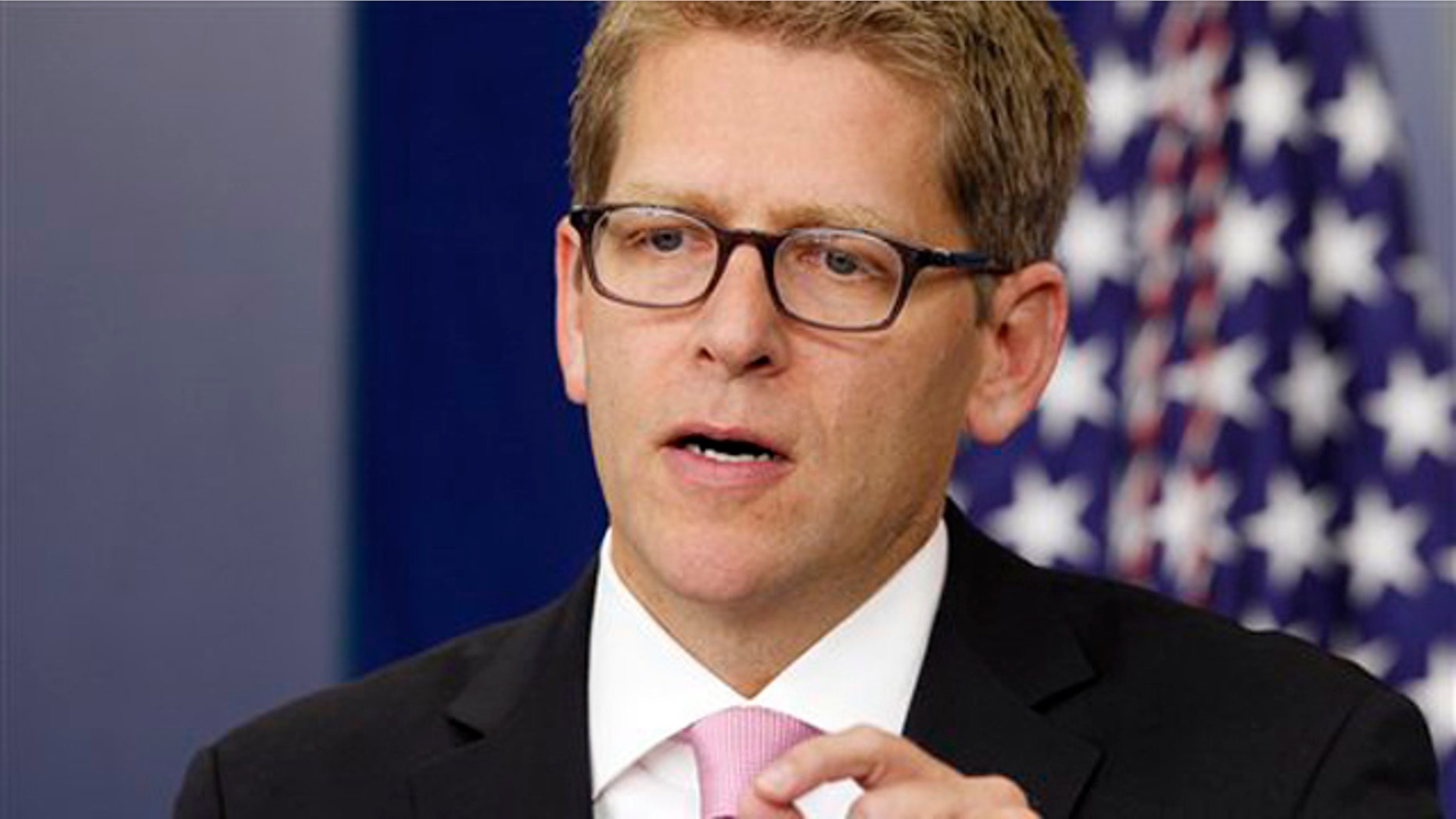 White House Press Secretary Jay Carney briefs reporters at the White House Sept. 6.