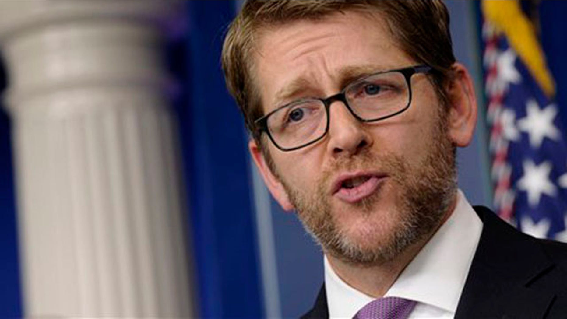 Jan. 6, 2014: White House press secretary Jay Carney speaks during the daily briefing at the White House in Washington.