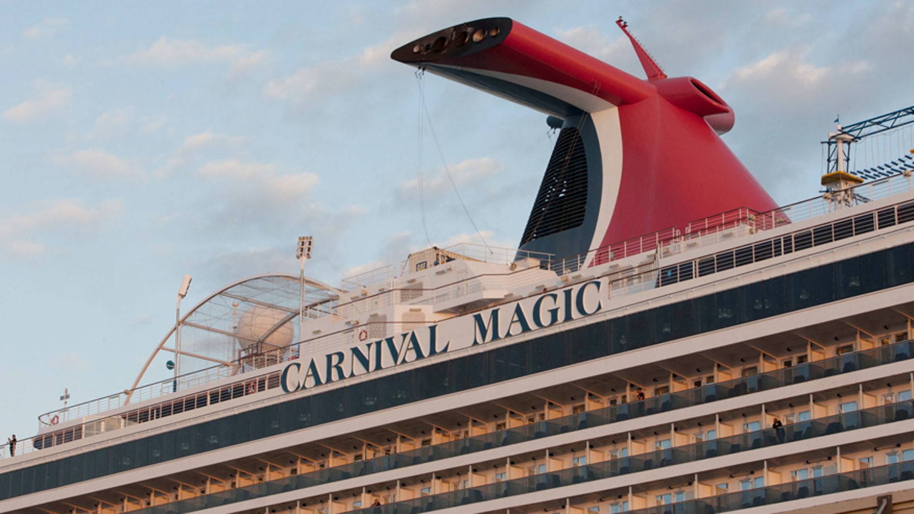The Carnival Magic cruise ship is seen reaching port in Galveston, Texas, in 2014.