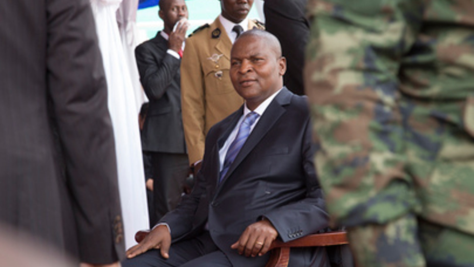 President-elect Faustin Archange Touadera of the Central African Republic (CAR) took the oath of office in Bangui on March 30, 2016. (UN Photo/Nektarios Markogianni)s