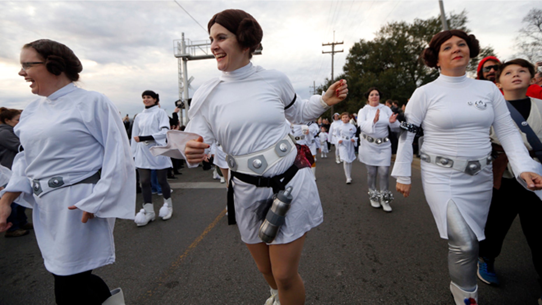 Members of the Krewe of Chewbacchus, a Mardi Gras Krewe, held a private parade in honor of Carrie Fisher.