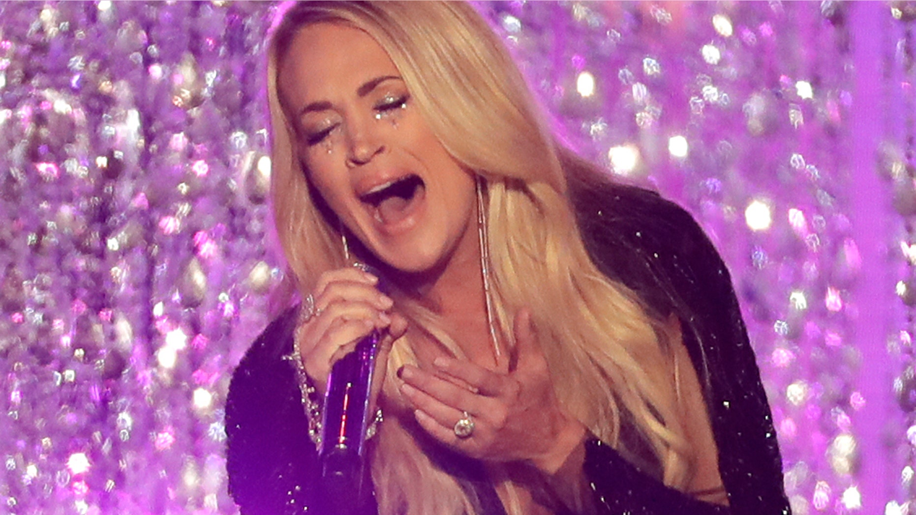 Carrie Underwood performs " Cry Pretty" at the CMT Music Awards at the Bridgestone Arena on Wednesday, June 6, 2018, in Nashville, Tenn.