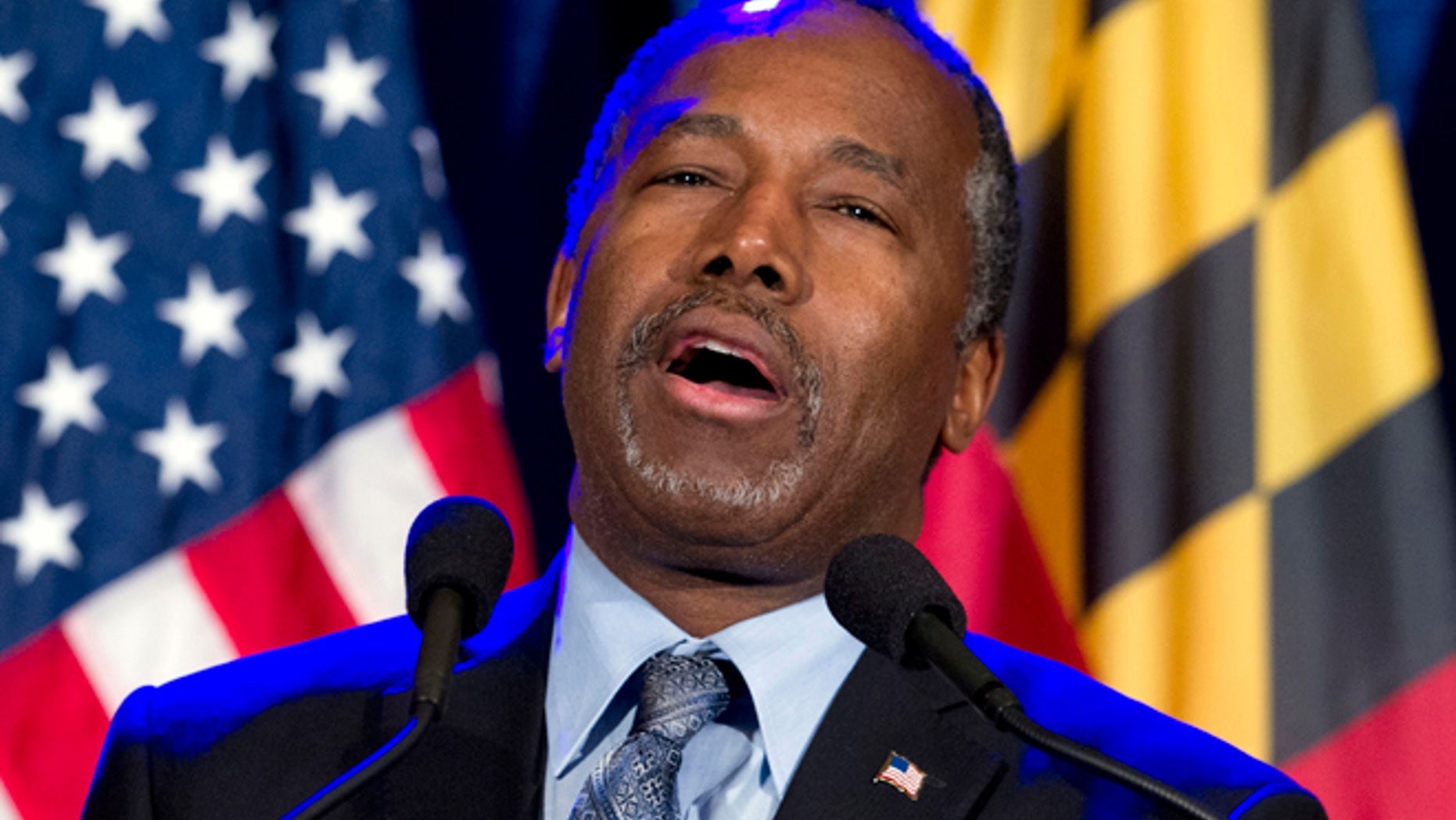 March 1, 2016: Ben Carson speaks during an election night party in Baltimore.