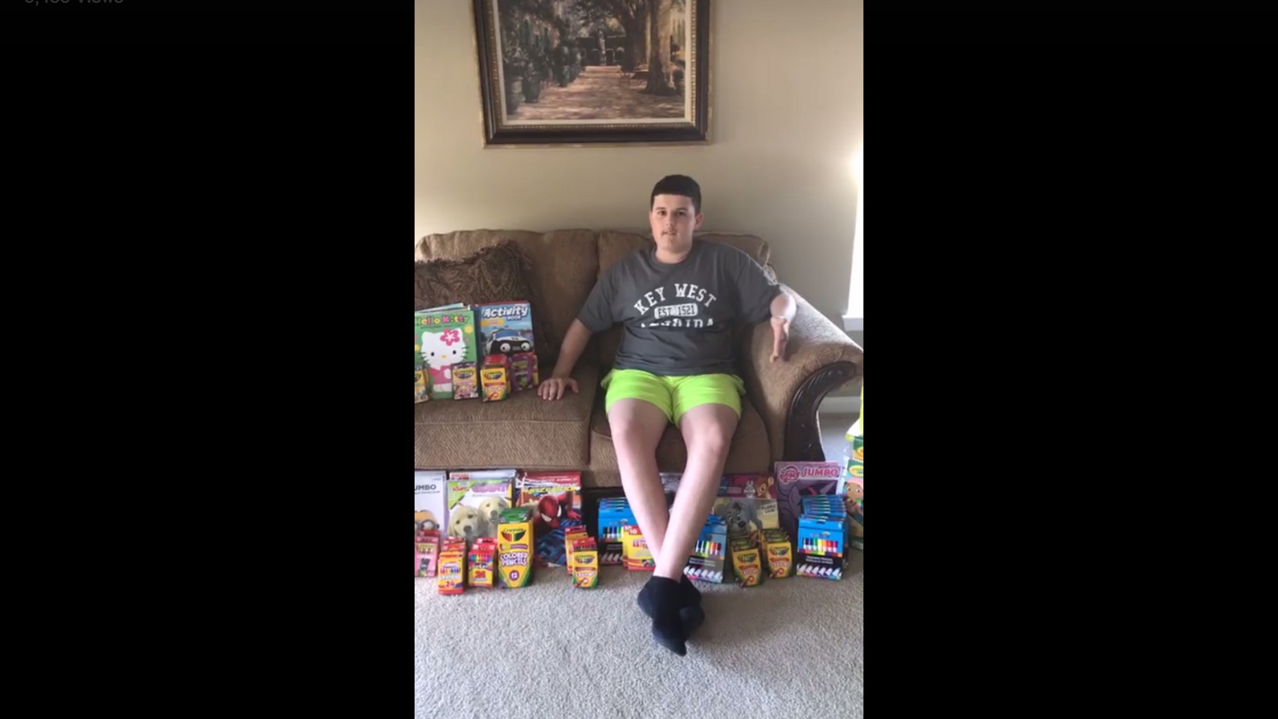 Carter Crockett came up with the idea to collect crayons and coloring books for sick children about a year ago.
