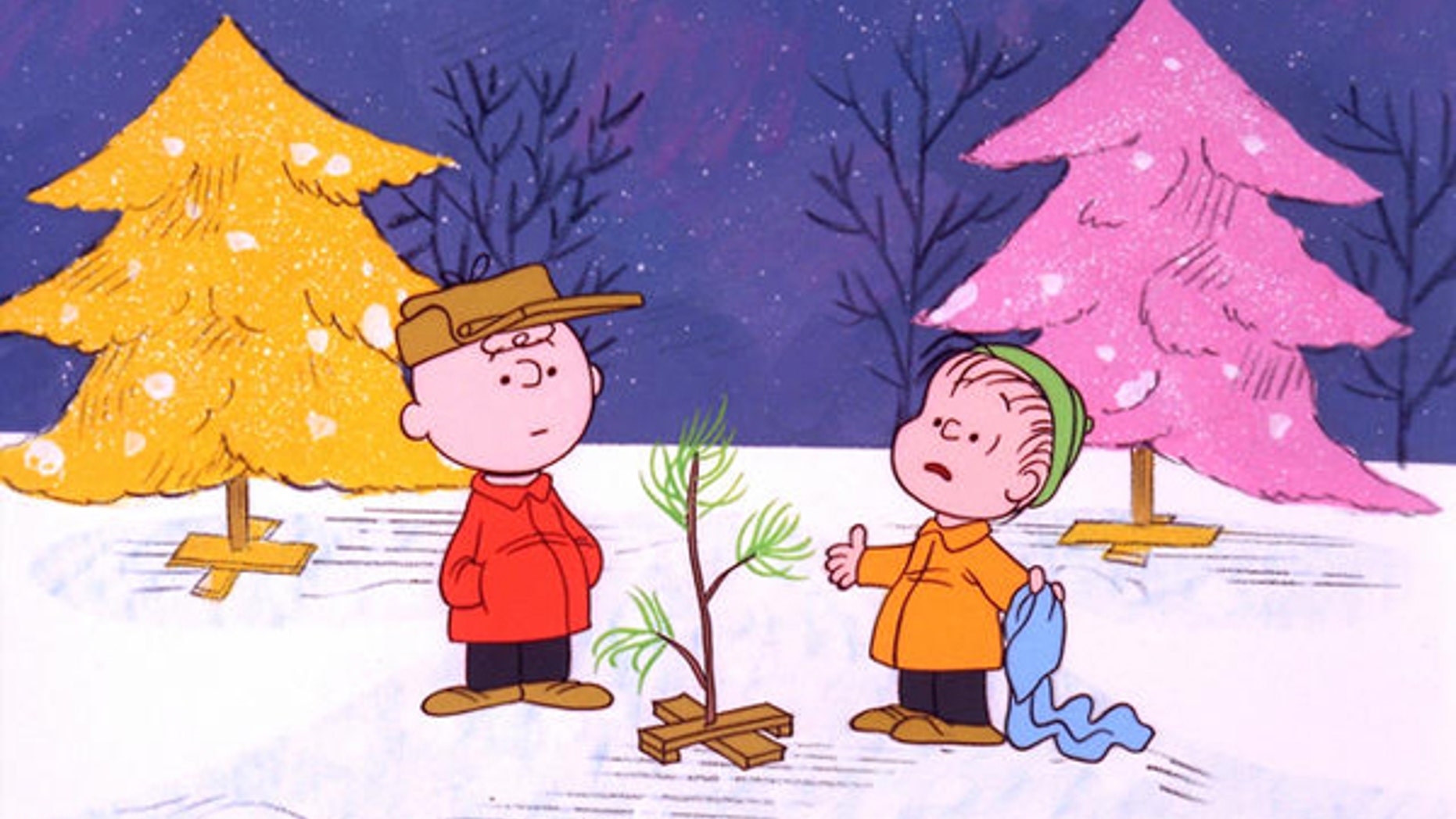 Charlie Brown and Linus in scene from tv special "A Charlie Brown Christmas", photo (AP)