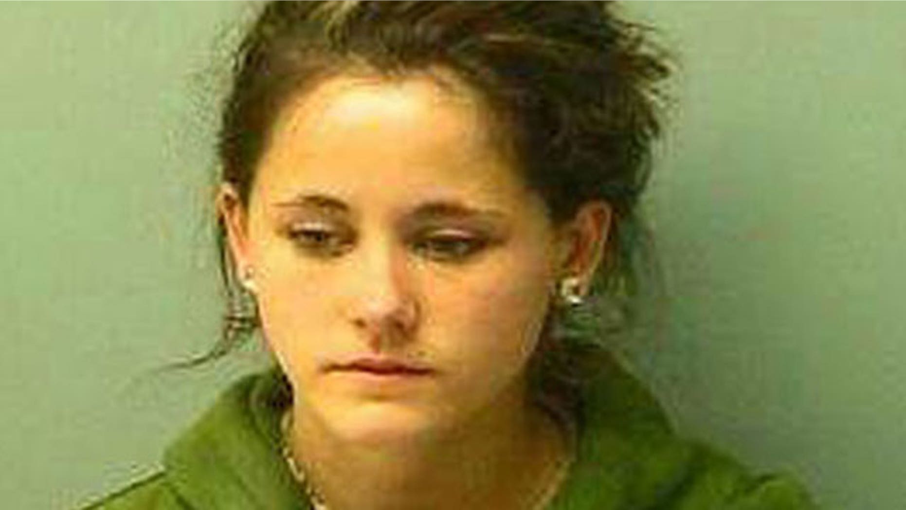 "Teen Mom" star Jenelle Evans is seen in her mugshot from a drug arrest last October.
