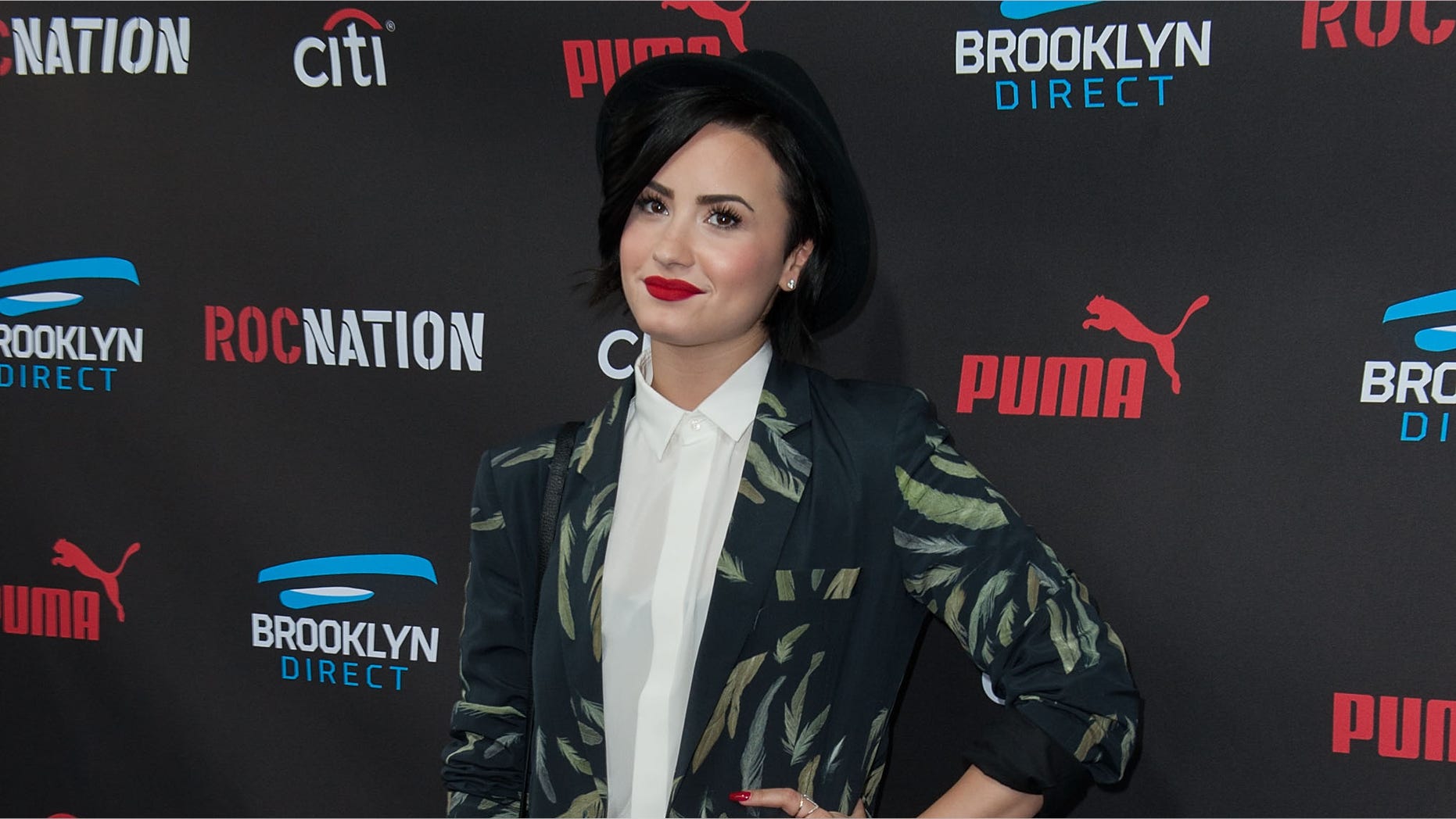 Demi Lovato at the Roc Nation Pre-GRAMMY Brunch on February 7, 2015 in Beverly Hills, California.
